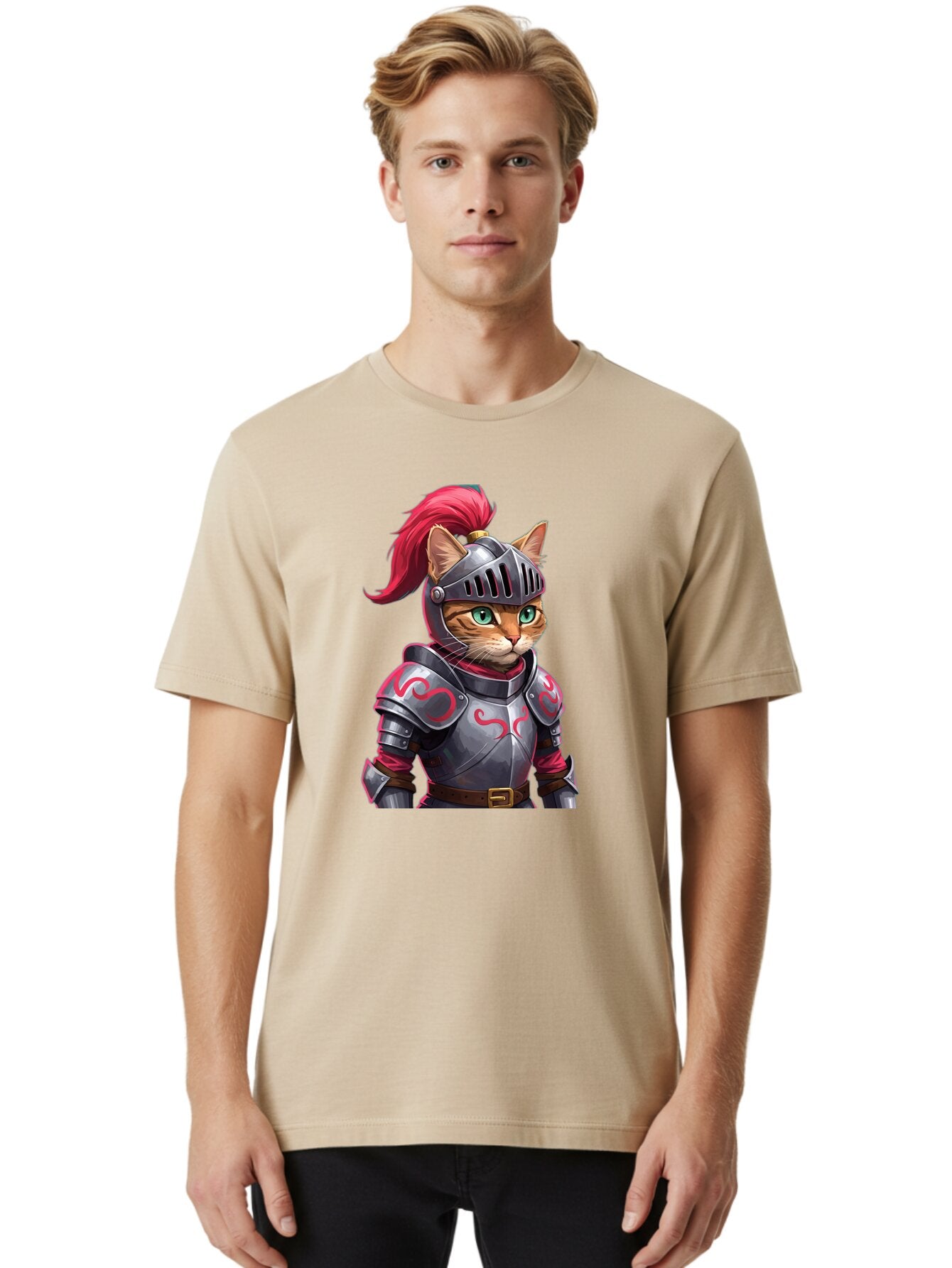 Cat-Knight-2 Men'S Graphic Tee, 100% Cotton, Comfortable Casual Summer Wear, Machine Washable, Vintage Camera, Old Camera, Antique Camera, Black Camera, Classic Photography, Photography Equipment, Nostalgic Device, Film Camera, Camera Art Baq479 25