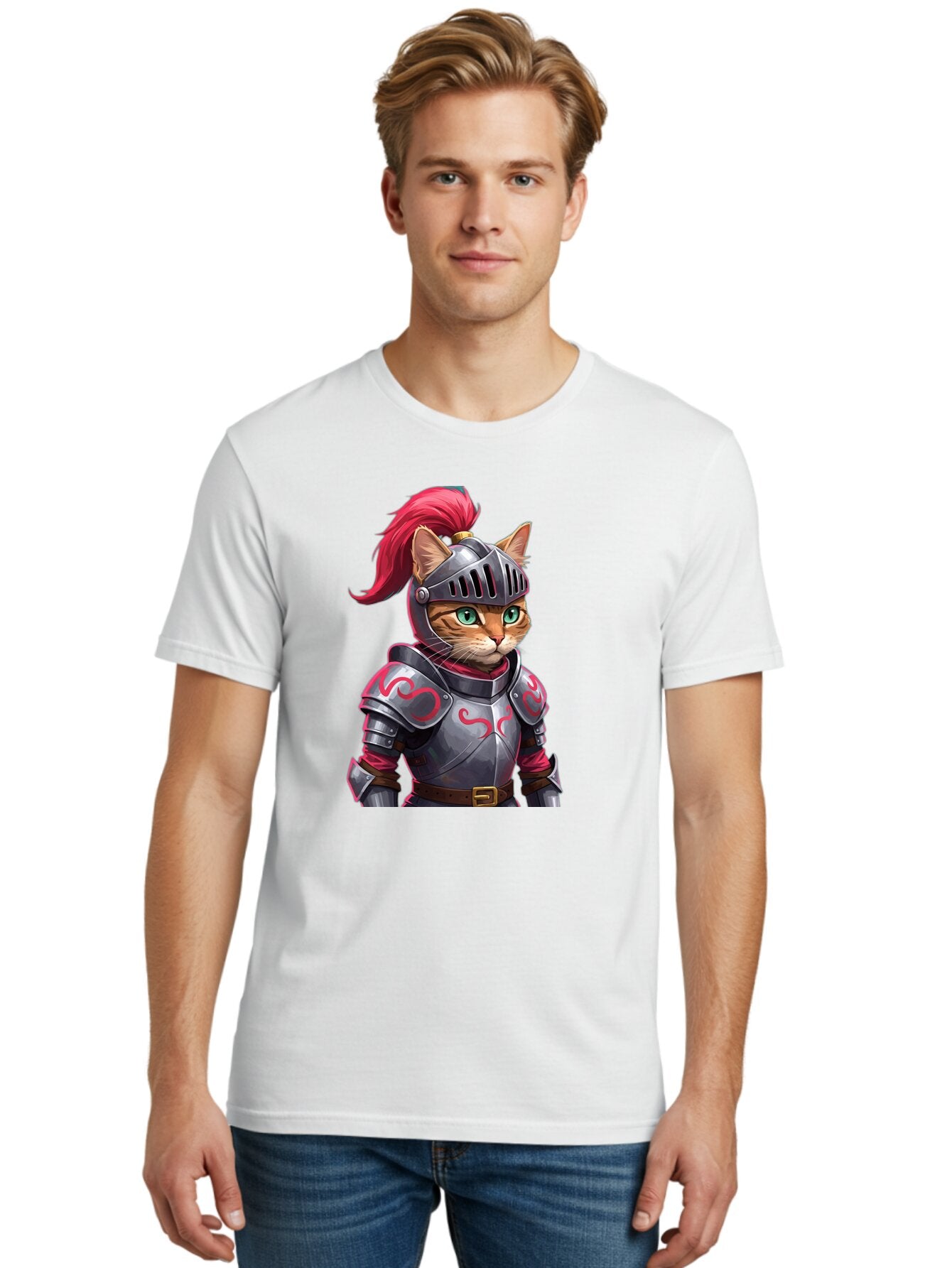 Cat-Knight-2 Men'S Graphic Tee, 100% Cotton, Comfortable Casual Summer Wear, Machine Washable, Vintage Camera, Old Camera, Antique Camera, Black Camera, Classic Photography, Photography Equipment, Nostalgic Device, Film Camera, Camera Art Baq479 24