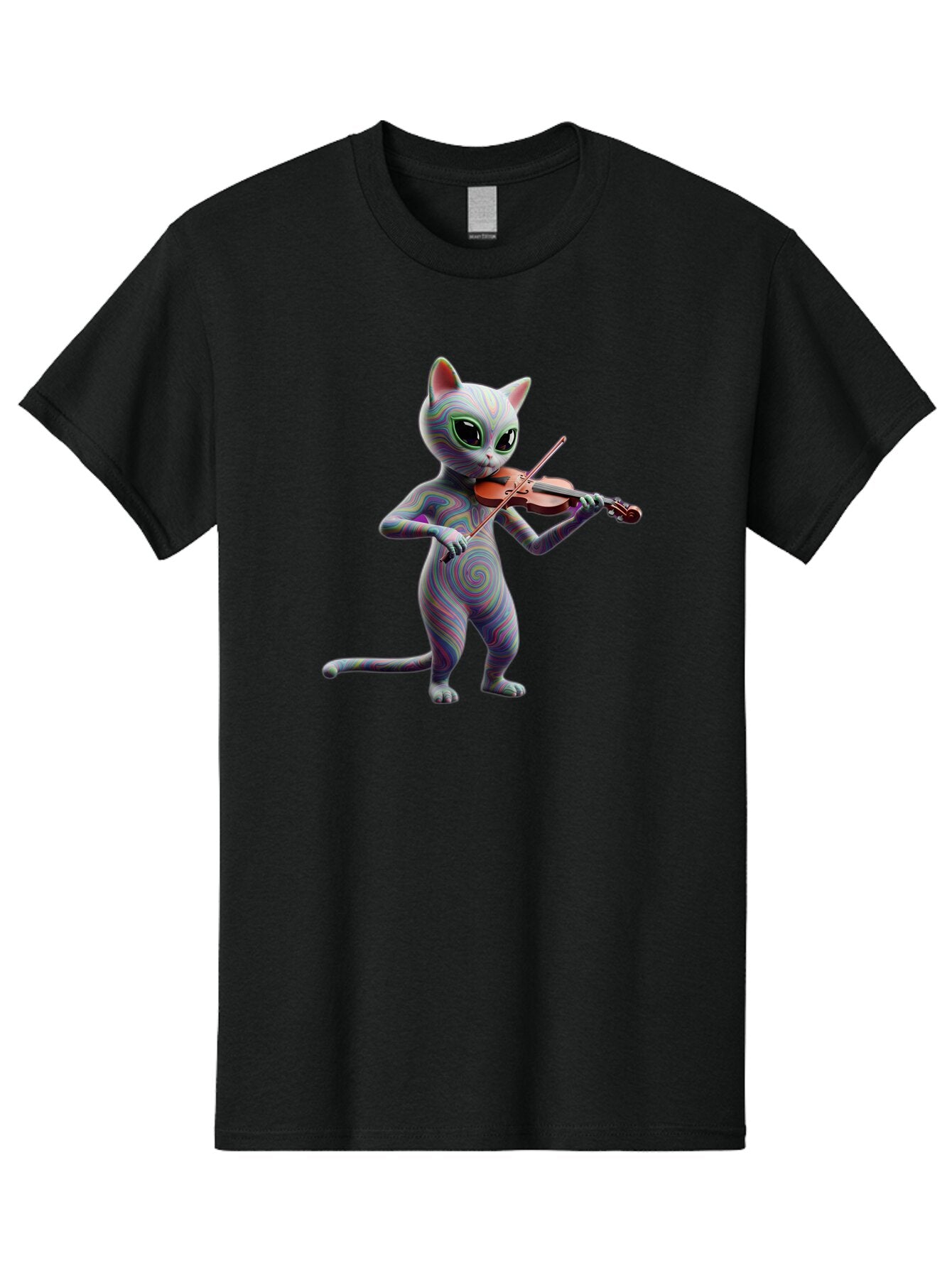 Cat-Playing-Violin-1 Men'S Graphic Tee, 100% Cotton, Comfortable Casual Summer Wear, Machine Washable, Vintage Camera, Old Camera, Antique Camera, Black Camera, Classic Photography, Photography Equipment, Nostalgic Device, Film Camera, Baq482 3