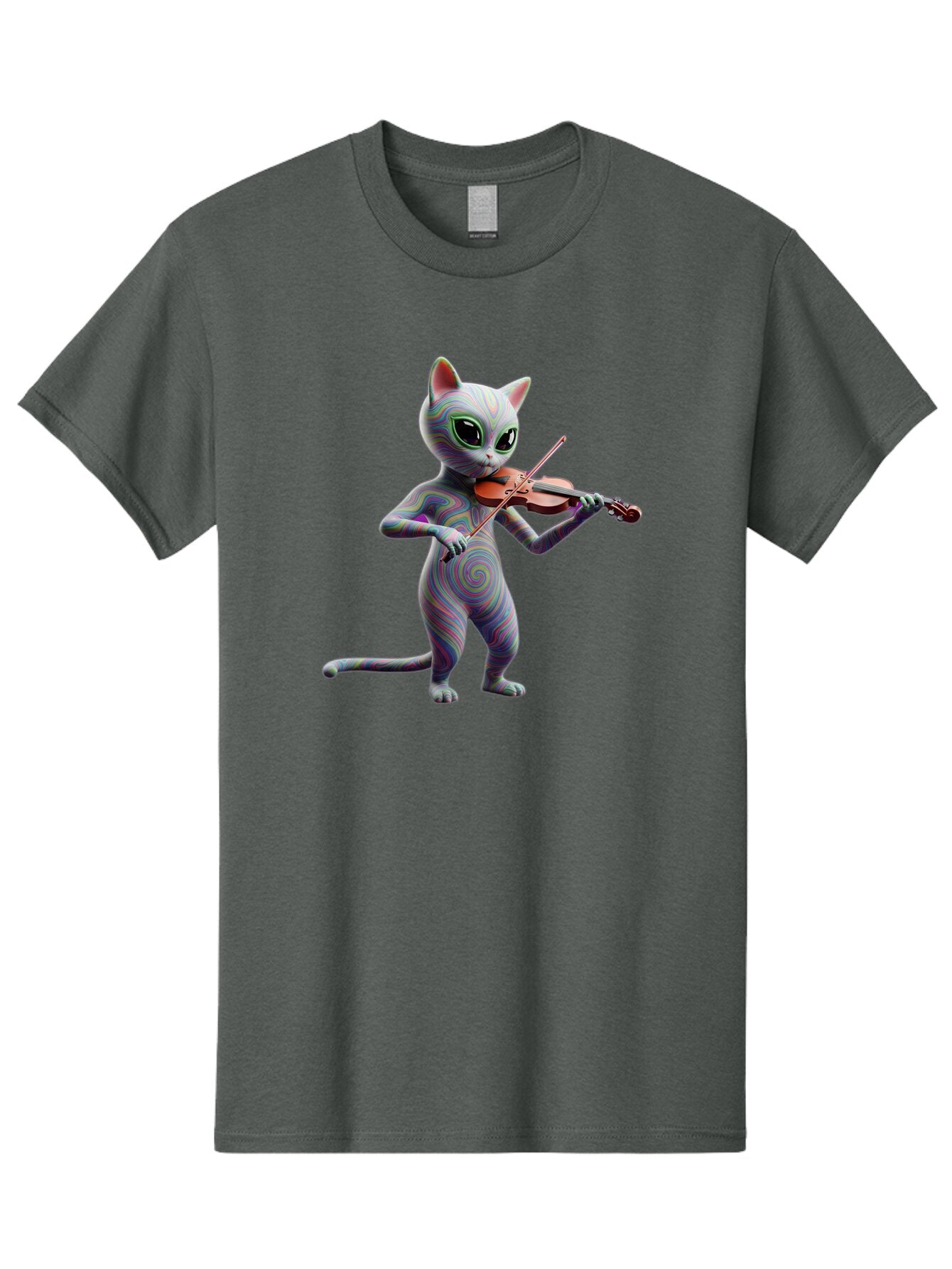 Cat-Playing-Violin-1 Men'S Graphic Tee, 100% Cotton, Comfortable Casual Summer Wear, Machine Washable, Vintage Camera, Old Camera, Antique Camera, Black Camera, Classic Photography, Photography Equipment, Nostalgic Device, Film Camera, Baq482