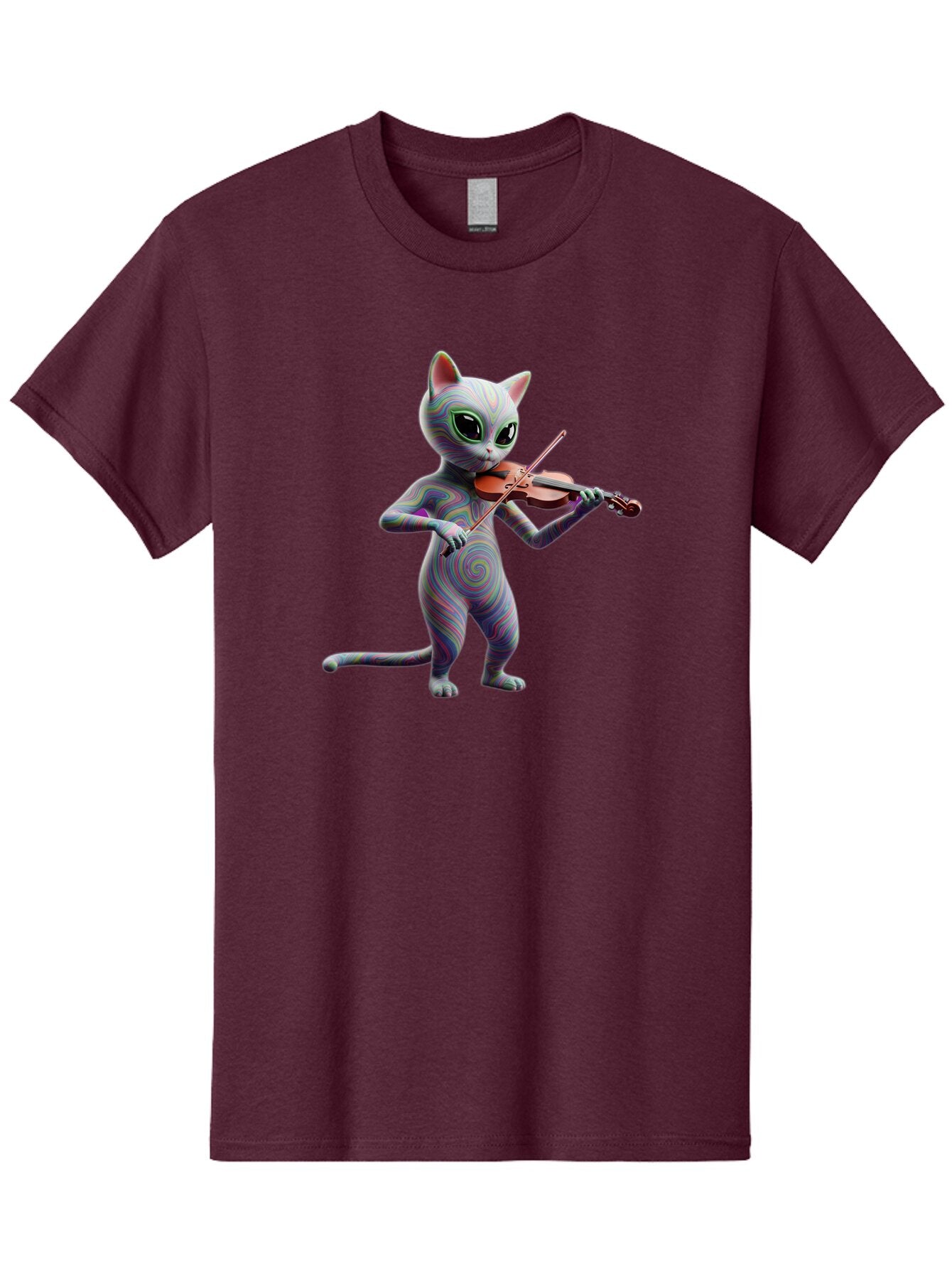 Cat-Playing-Violin-1 Men'S Graphic Tee, 100% Cotton, Comfortable Casual Summer Wear, Machine Washable, Vintage Camera, Old Camera, Antique Camera, Black Camera, Classic Photography, Photography Equipment, Nostalgic Device, Film Camera, Baq482 14