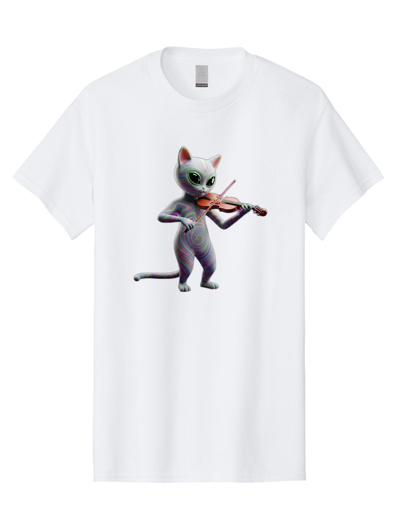 Cat-Playing-Violin-1 Men'S Graphic Tee, 100% Cotton, Comfortable Casual Summer Wear, Machine Washable, Vintage Camera, Old Camera, Antique Camera, Black Camera, Classic Photography, Photography Equipment, Nostalgic Device, Film Camera, Baq482 5