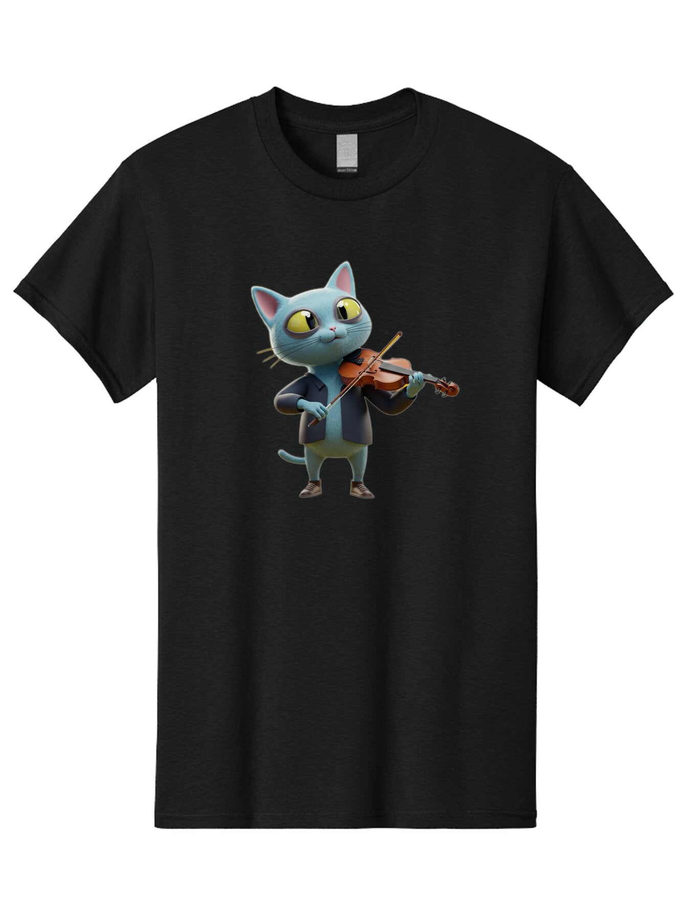 Cat-Playing-Violin-2 Men'S Graphic Tee, 100% Cotton, Comfortable Casual Summer Wear, Machine Washable, Vintage Camera, Old Camera, Antique Camera, Black Camera, Classic Photography, Photography Equipment, Nostalgic Device, Film Camera, Baq483 3