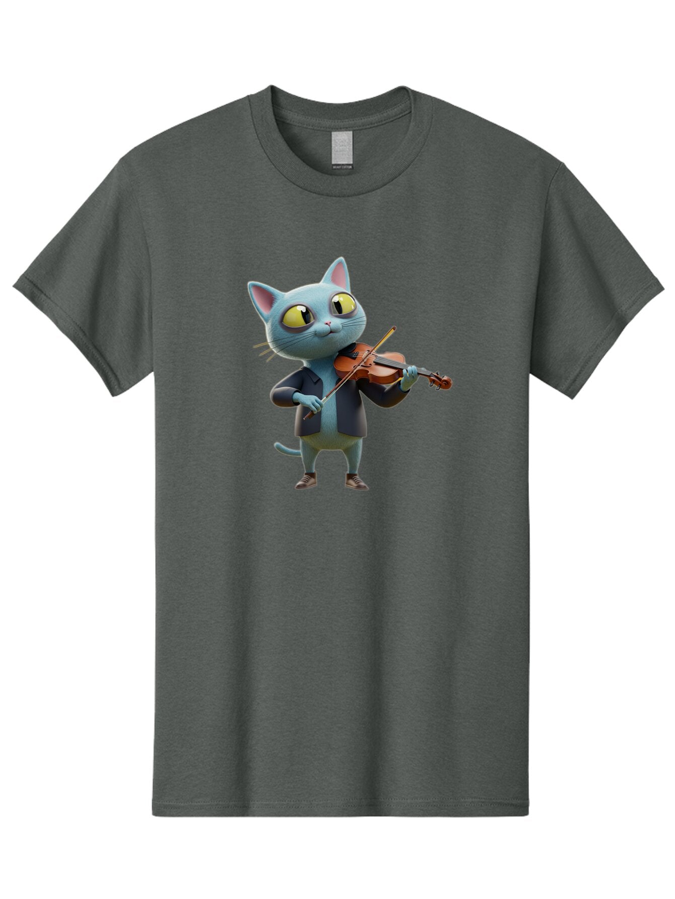 Cat-Playing-Violin-2 Men'S Graphic Tee, 100% Cotton, Comfortable Casual Summer Wear, Machine Washable, Vintage Camera, Old Camera, Antique Camera, Black Camera, Classic Photography, Photography Equipment, Nostalgic Device, Film Camera, Baq483
