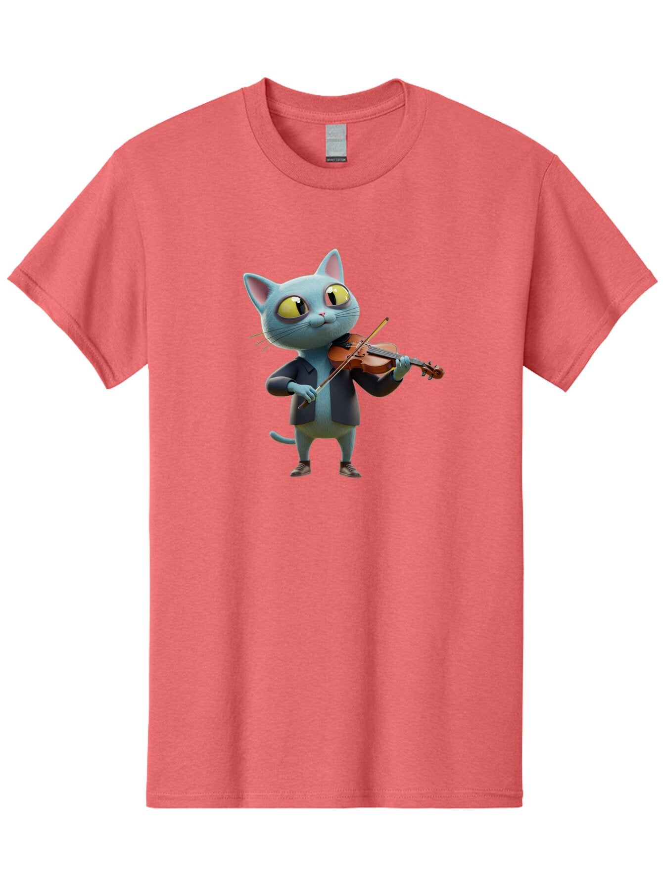 Cat-Playing-Violin-2 Men'S Graphic Tee, 100% Cotton, Comfortable Casual Summer Wear, Machine Washable, Vintage Camera, Old Camera, Antique Camera, Black Camera, Classic Photography, Photography Equipment, Nostalgic Device, Film Camera, Baq483 11