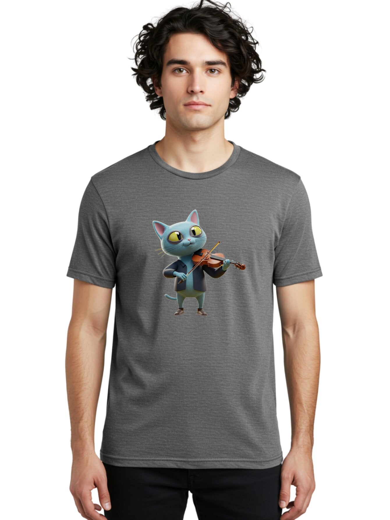 Cat-Playing-Violin-2 Men'S Graphic Tee, 100% Cotton, Comfortable Casual Summer Wear, Machine Washable, Vintage Camera, Old Camera, Antique Camera, Black Camera, Classic Photography, Photography Equipment, Nostalgic Device, Film Camera, Baq483 18