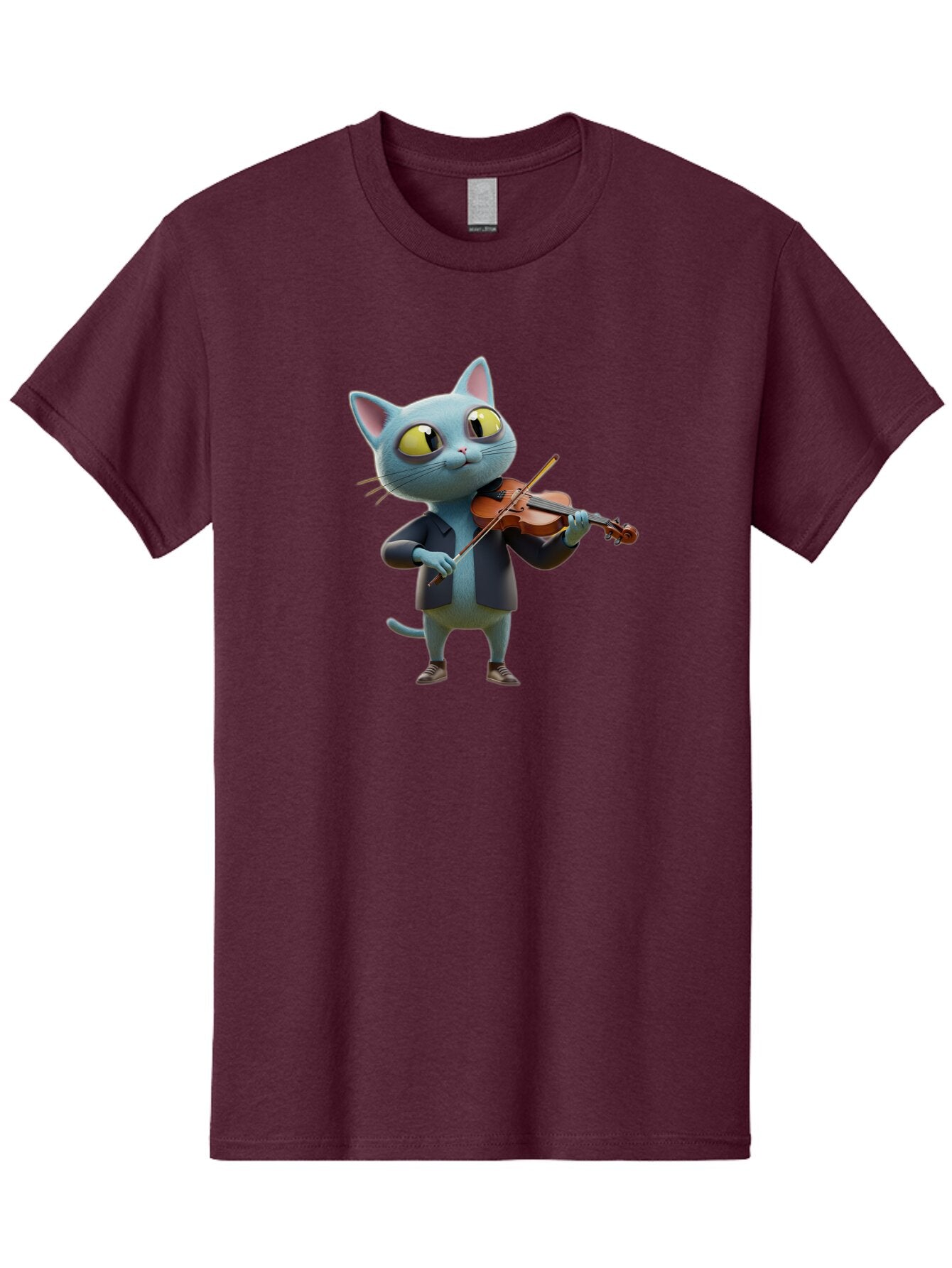 Cat-Playing-Violin-2 Men'S Graphic Tee, 100% Cotton, Comfortable Casual Summer Wear, Machine Washable, Vintage Camera, Old Camera, Antique Camera, Black Camera, Classic Photography, Photography Equipment, Nostalgic Device, Film Camera, Baq483