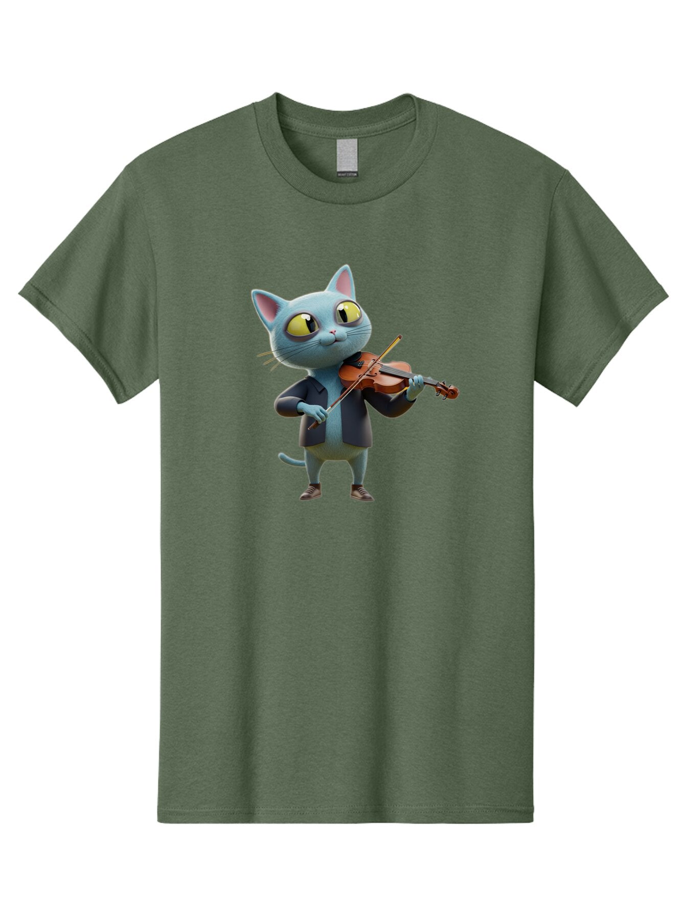Cat-Playing-Violin-2 Men'S Graphic Tee, 100% Cotton, Comfortable Casual Summer Wear, Machine Washable, Vintage Camera, Old Camera, Antique Camera, Black Camera, Classic Photography, Photography Equipment, Nostalgic Device, Film Camera, Baq483 5