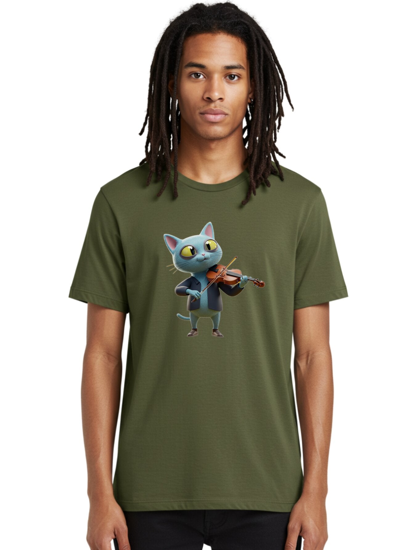 Cat-Playing-Violin-2 Men'S Graphic Tee, 100% Cotton, Comfortable Casual Summer Wear, Machine Washable, Vintage Camera, Old Camera, Antique Camera, Black Camera, Classic Photography, Photography Equipment, Nostalgic Device, Film Camera, Baq483 23