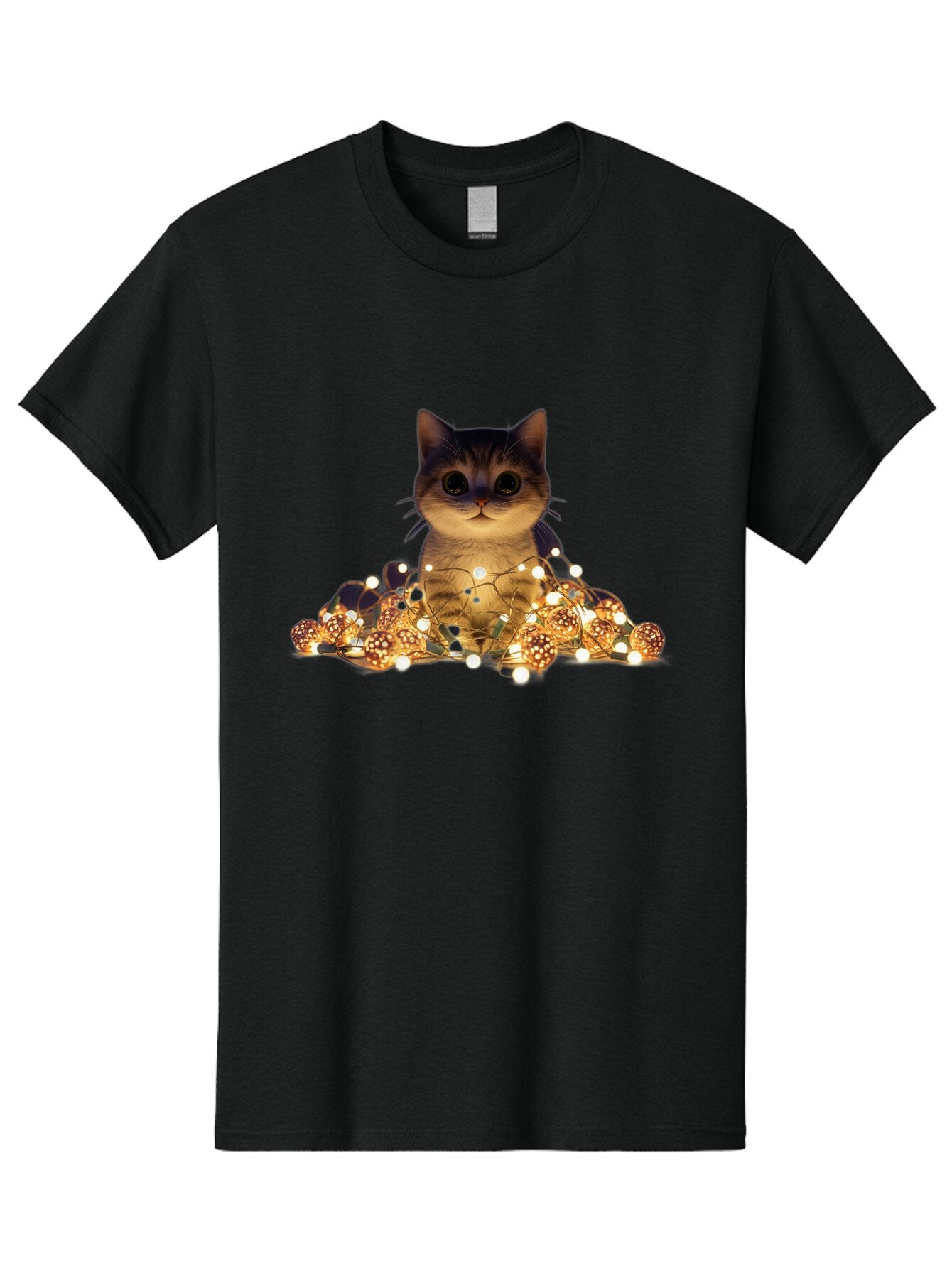 Cat-With-Christmas-Lights-1 Men'S Graphic Tee, 100% Cotton, Comfortable Casual Summer Wear, Machine Washable, Vintage Camera, Old Camera, Antique Camera, Black Camera, Classic Photography, Photography Equipment, Nostalgic Device, Film Camera, Baq489