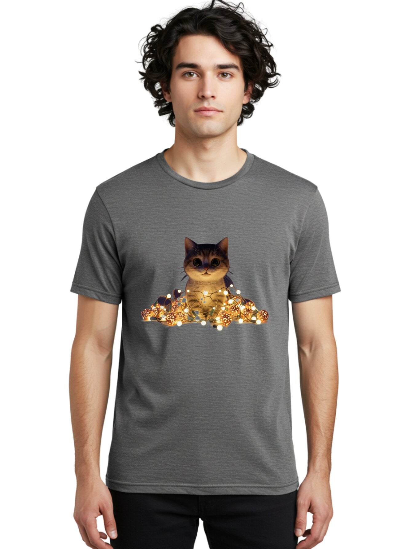 Cat-With-Christmas-Lights-1 Men'S Graphic Tee, 100% Cotton, Comfortable Casual Summer Wear, Machine Washable, Vintage Camera, Old Camera, Antique Camera, Black Camera, Classic Photography, Photography Equipment, Nostalgic Device, Film Camera, Baq489 27