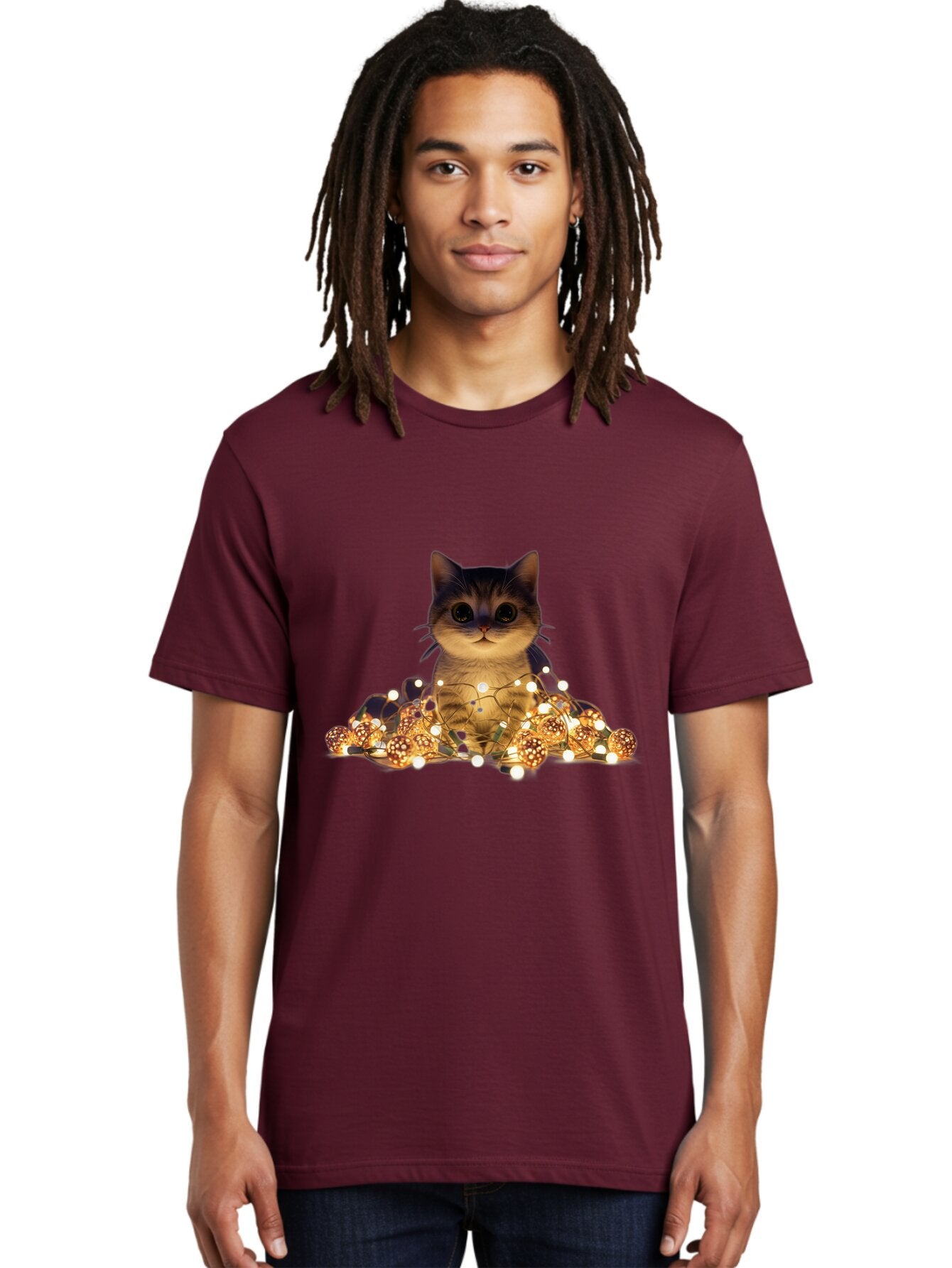 Cat-With-Christmas-Lights-1 Men'S Graphic Tee, 100% Cotton, Comfortable Casual Summer Wear, Machine Washable, Vintage Camera, Old Camera, Antique Camera, Black Camera, Classic Photography, Photography Equipment, Nostalgic Device, Film Camera, Baq489 17