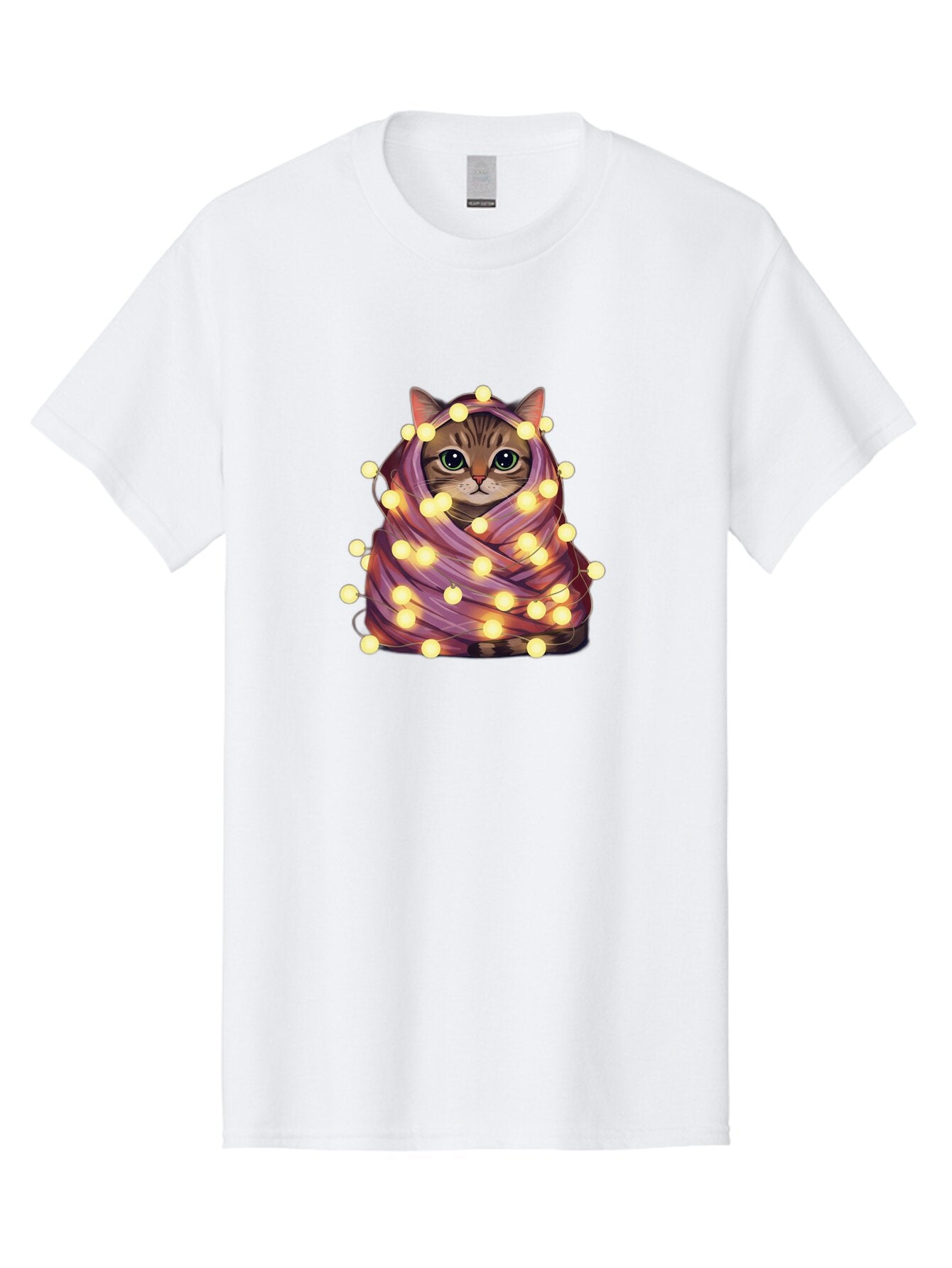 Cat-Wrapped-In-Lights-1 Men'S Graphic Tee, 100% Cotton, Comfortable Casual Summer Wear, Machine Washable, Vintage Camera, Old Camera, Antique Camera, Black Camera, Classic Photography, Photography Equipment, Nostalgic Device, Film Camera, Baq499 14