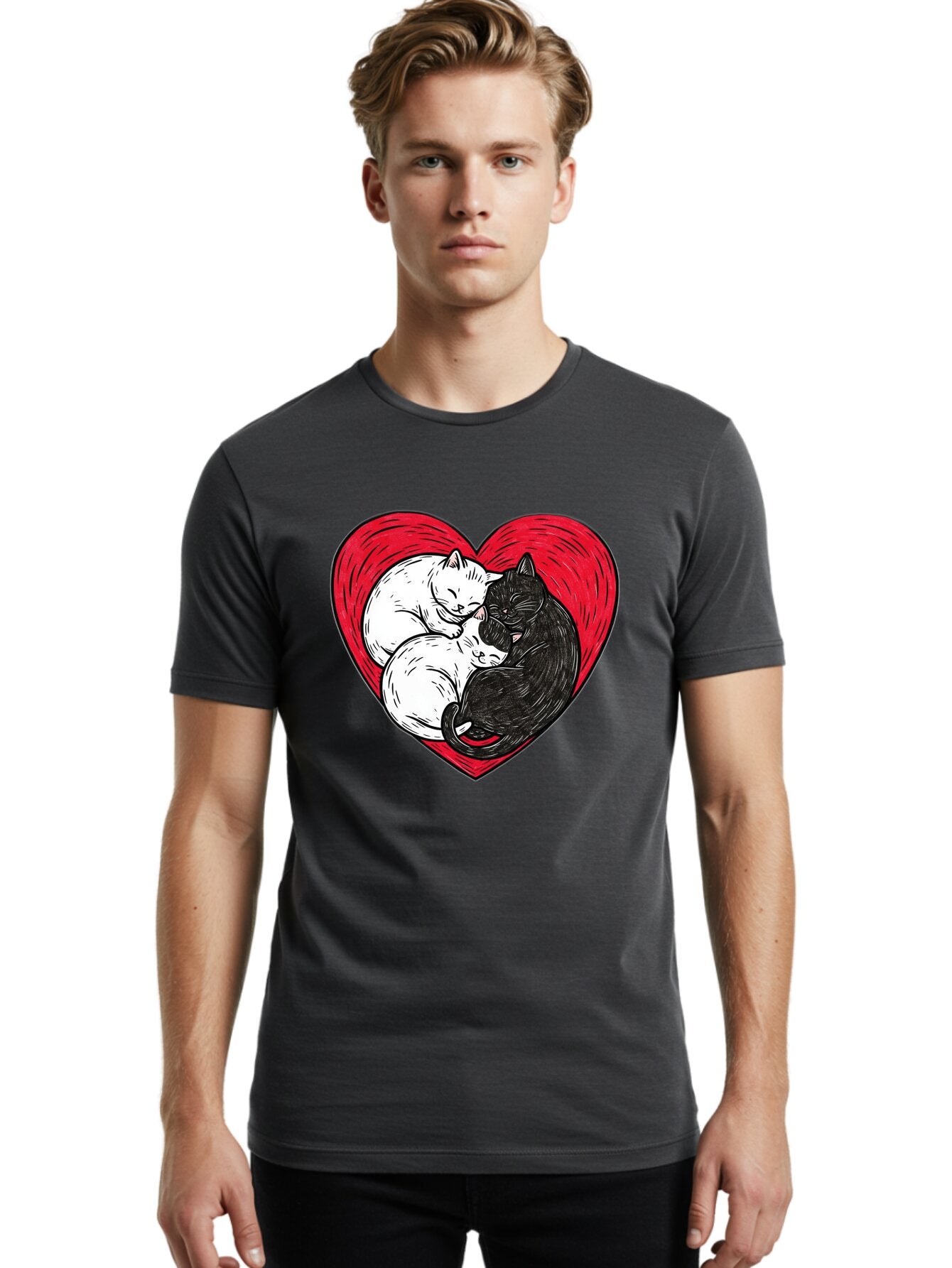 Cats-In-Heart-2 Men'S Graphic Tee, 100% Cotton, Comfortable Casual Summer Wear, Machine Washable, Vintage Camera, Old Camera, Antique Camera, Black Camera, Classic Photography, Photography Equipment, Nostalgic Device, Film Camera, Camera Art Baq505 18