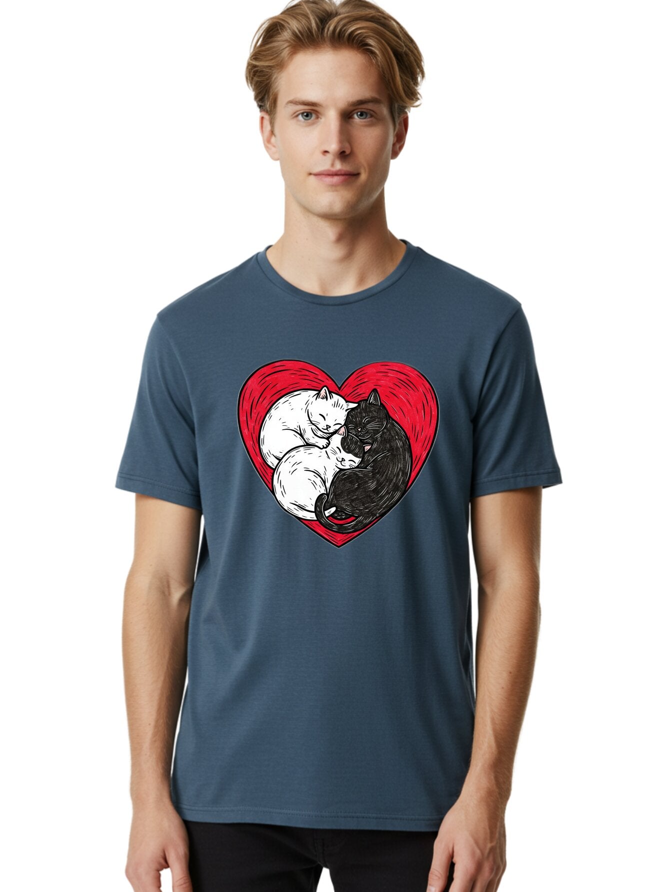 Cats-In-Heart-2 Men'S Graphic Tee, 100% Cotton, Comfortable Casual Summer Wear, Machine Washable, Vintage Camera, Old Camera, Antique Camera, Black Camera, Classic Photography, Photography Equipment, Nostalgic Device, Film Camera, Camera Art Baq505 16