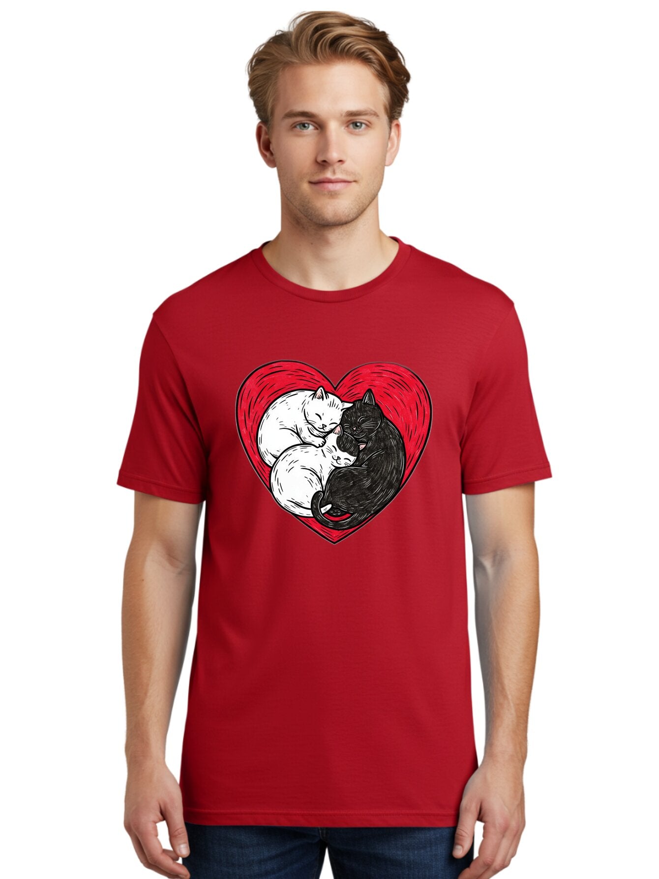 Cats-In-Heart-2 Men'S Graphic Tee, 100% Cotton, Comfortable Casual Summer Wear, Machine Washable, Vintage Camera, Old Camera, Antique Camera, Black Camera, Classic Photography, Photography Equipment, Nostalgic Device, Film Camera, Camera Art Baq505 25