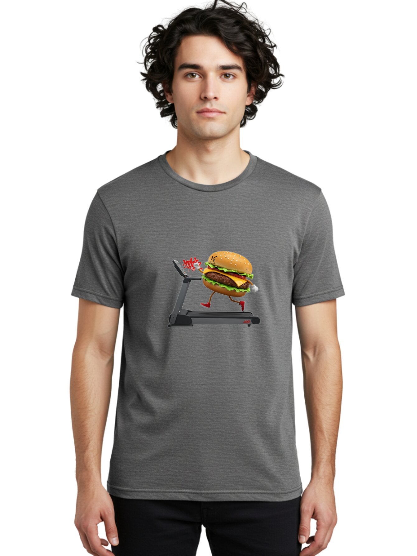 Cheeseburger-Character-Running-On-Treadmill Men'S Graphic Tee, 100% Cotton, Comfortable Casual Summer Wear, Machine Washable, Vintage Camera, Old Camera, Antique Camera, Black Camera, Classic Photography, Photography Equipment, Baq508 20