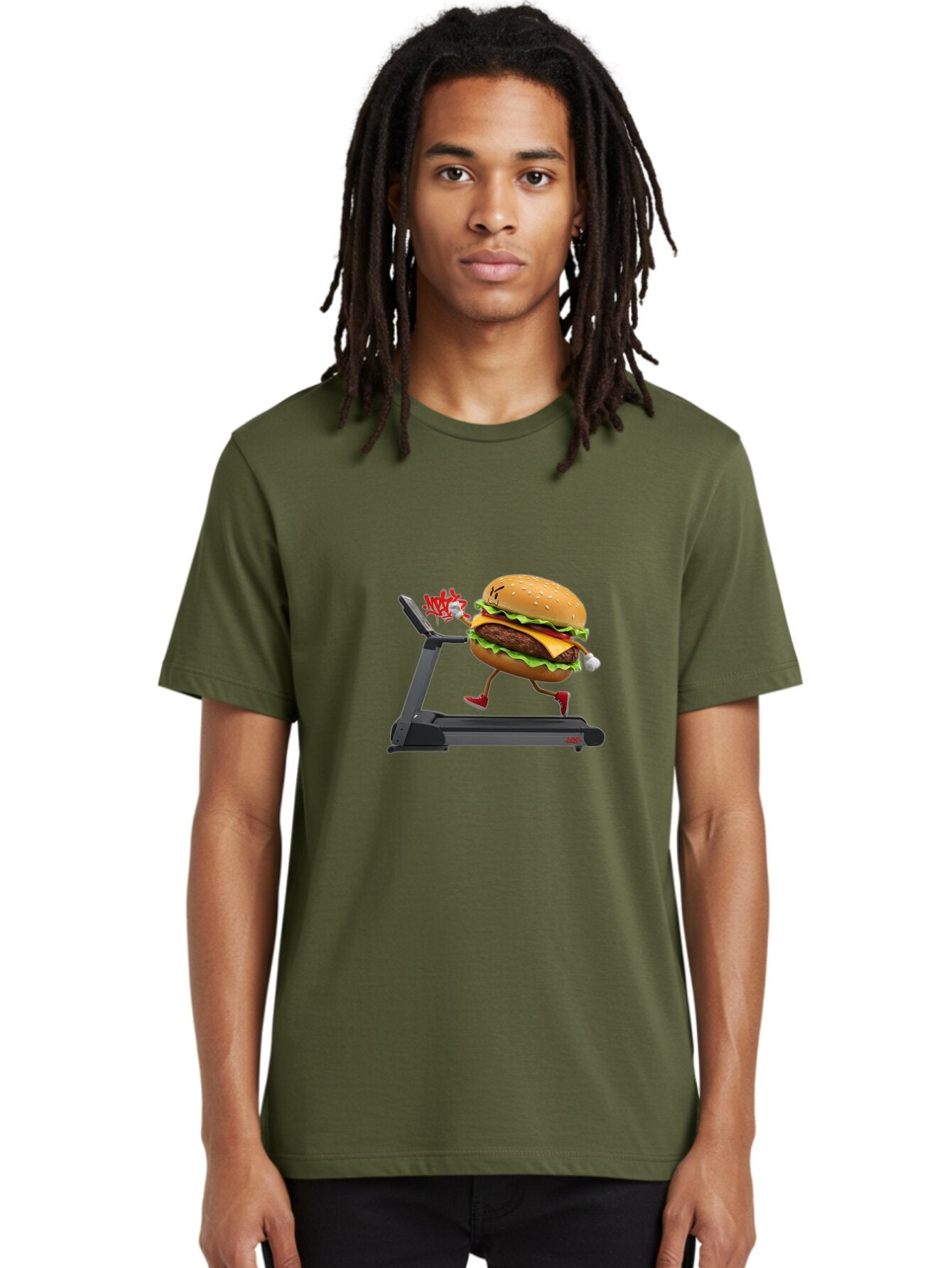 Cheeseburger-Character-Running-On-Treadmill Men'S Graphic Tee, 100% Cotton, Comfortable Casual Summer Wear, Machine Washable, Vintage Camera, Old Camera, Antique Camera, Black Camera, Classic Photography, Photography Equipment, Baq508 25