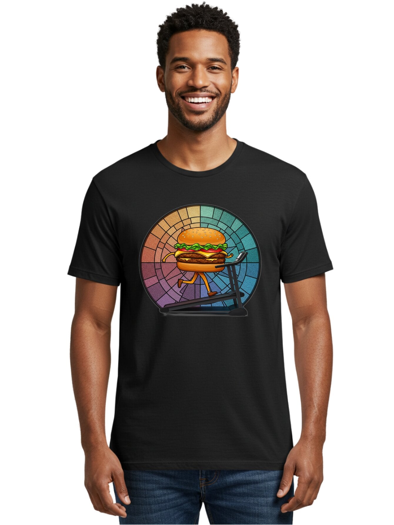 Cheeseburger-On-Treadmill Men'S Graphic Tee, 100% Cotton, Comfortable Casual Summer Wear, Machine Washable, Vintage Camera, Old Camera, Antique Camera, Black Camera, Classic Photography, Photography Equipment, Nostalgic Device, Film Camera, Baq509 30