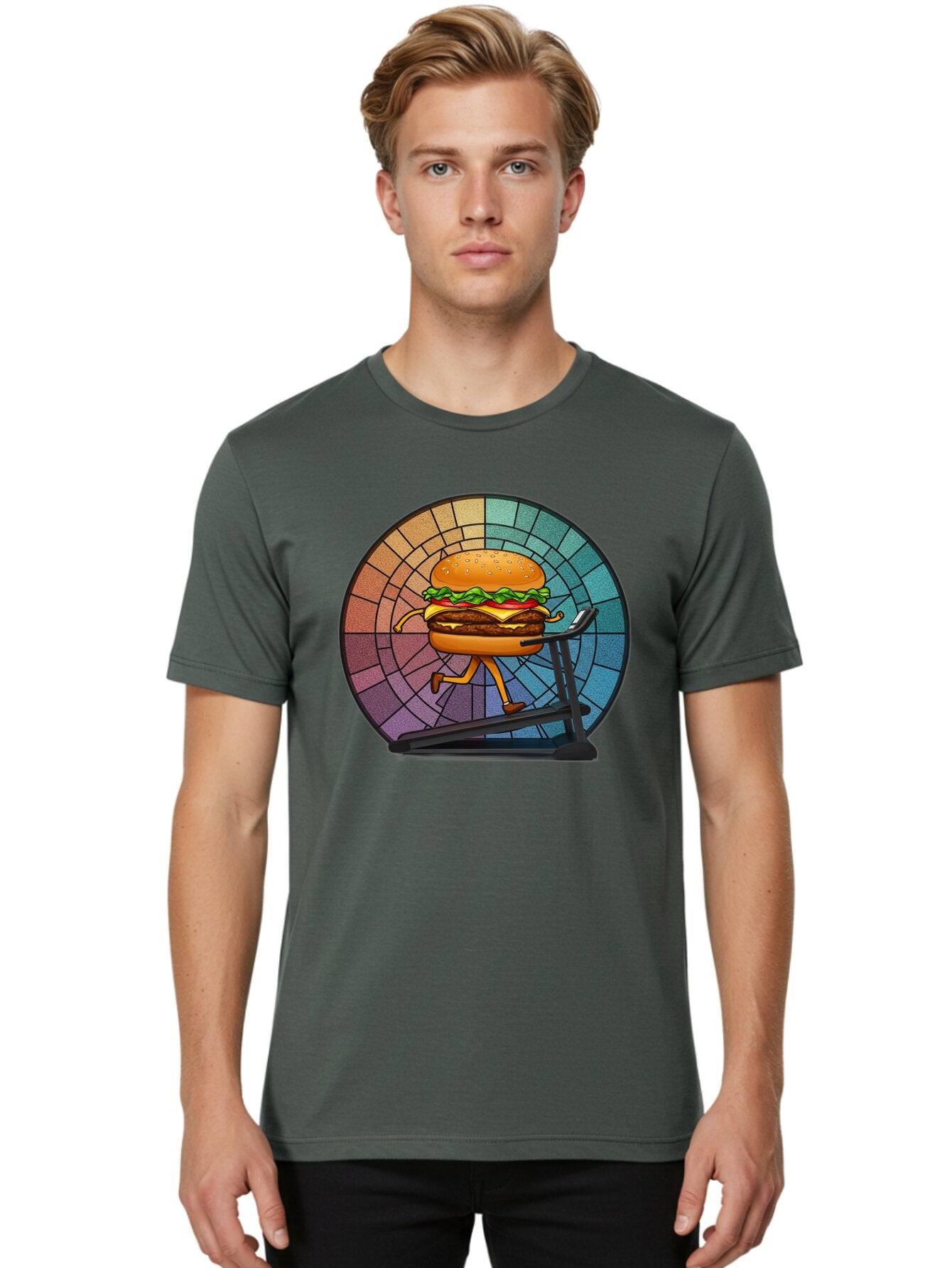 Cheeseburger-On-Treadmill Men'S Graphic Tee, 100% Cotton, Comfortable Casual Summer Wear, Machine Washable, Vintage Camera, Old Camera, Antique Camera, Black Camera, Classic Photography, Photography Equipment, Nostalgic Device, Film Camera, Baq509 19