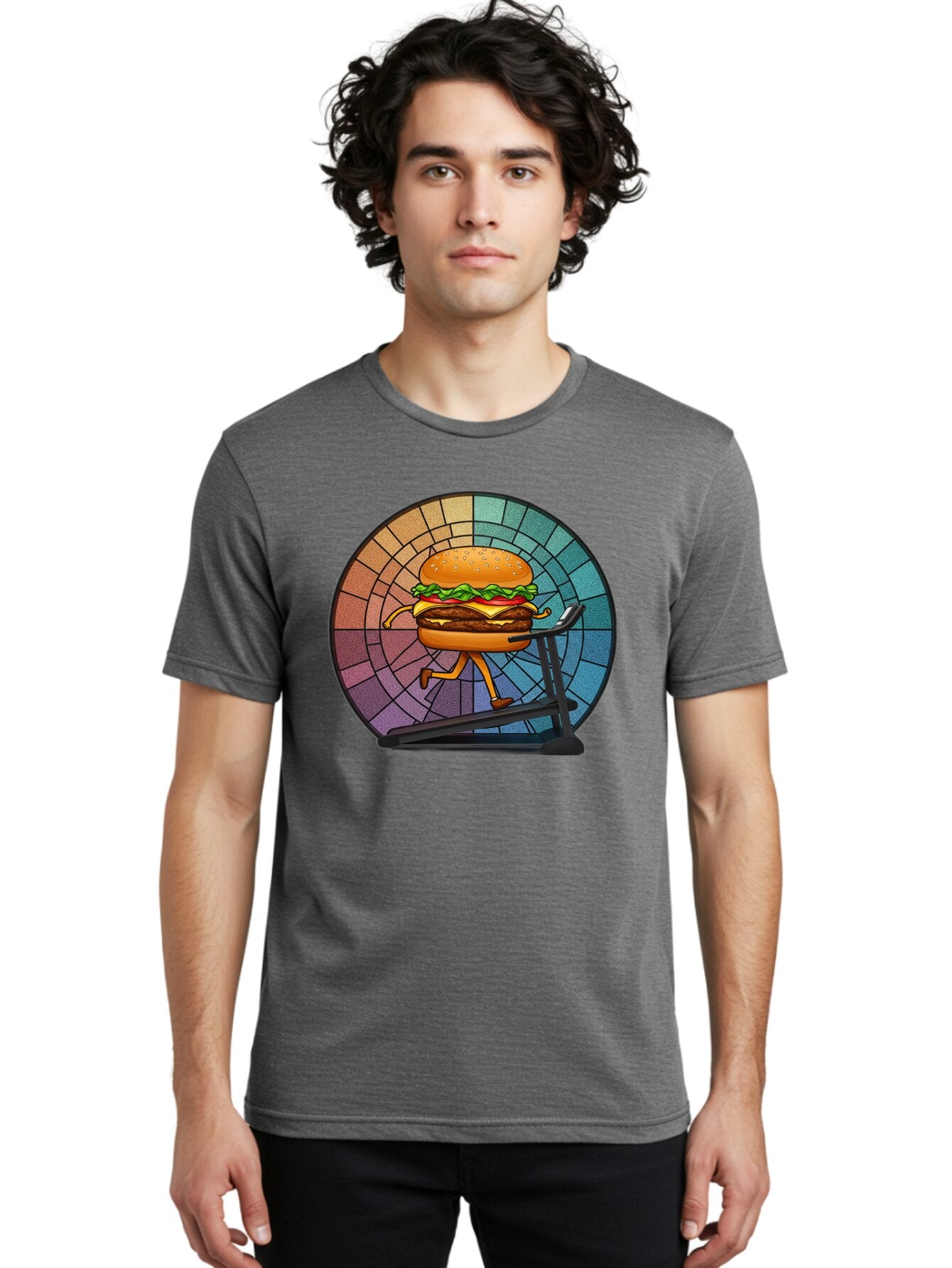 Cheeseburger-On-Treadmill Men'S Graphic Tee, 100% Cotton, Comfortable Casual Summer Wear, Machine Washable, Vintage Camera, Old Camera, Antique Camera, Black Camera, Classic Photography, Photography Equipment, Nostalgic Device, Film Camera, Baq509 23