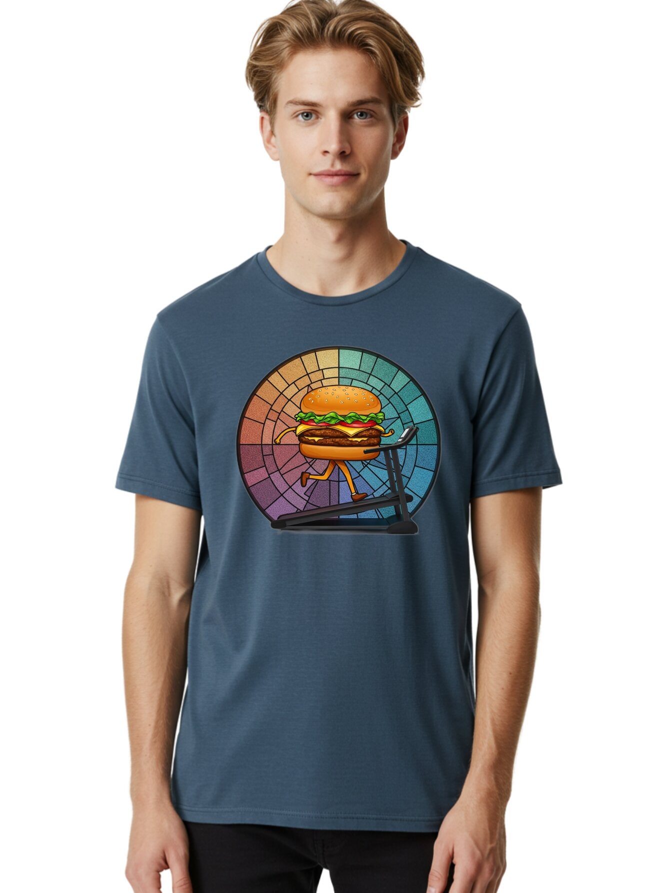 Cheeseburger-On-Treadmill Men'S Graphic Tee, 100% Cotton, Comfortable Casual Summer Wear, Machine Washable, Vintage Camera, Old Camera, Antique Camera, Black Camera, Classic Photography, Photography Equipment, Nostalgic Device, Film Camera, Baq509 16