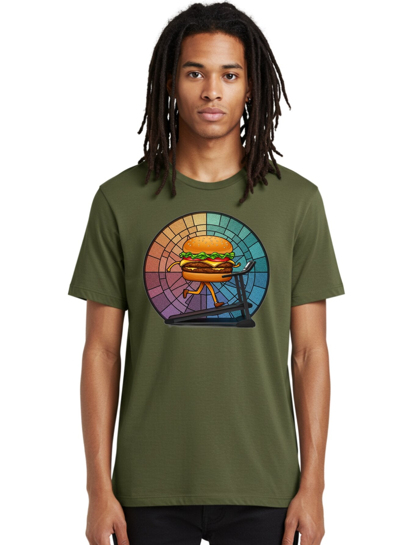 Cheeseburger-On-Treadmill Men'S Graphic Tee, 100% Cotton, Comfortable Casual Summer Wear, Machine Washable, Vintage Camera, Old Camera, Antique Camera, Black Camera, Classic Photography, Photography Equipment, Nostalgic Device, Film Camera, Baq509 24