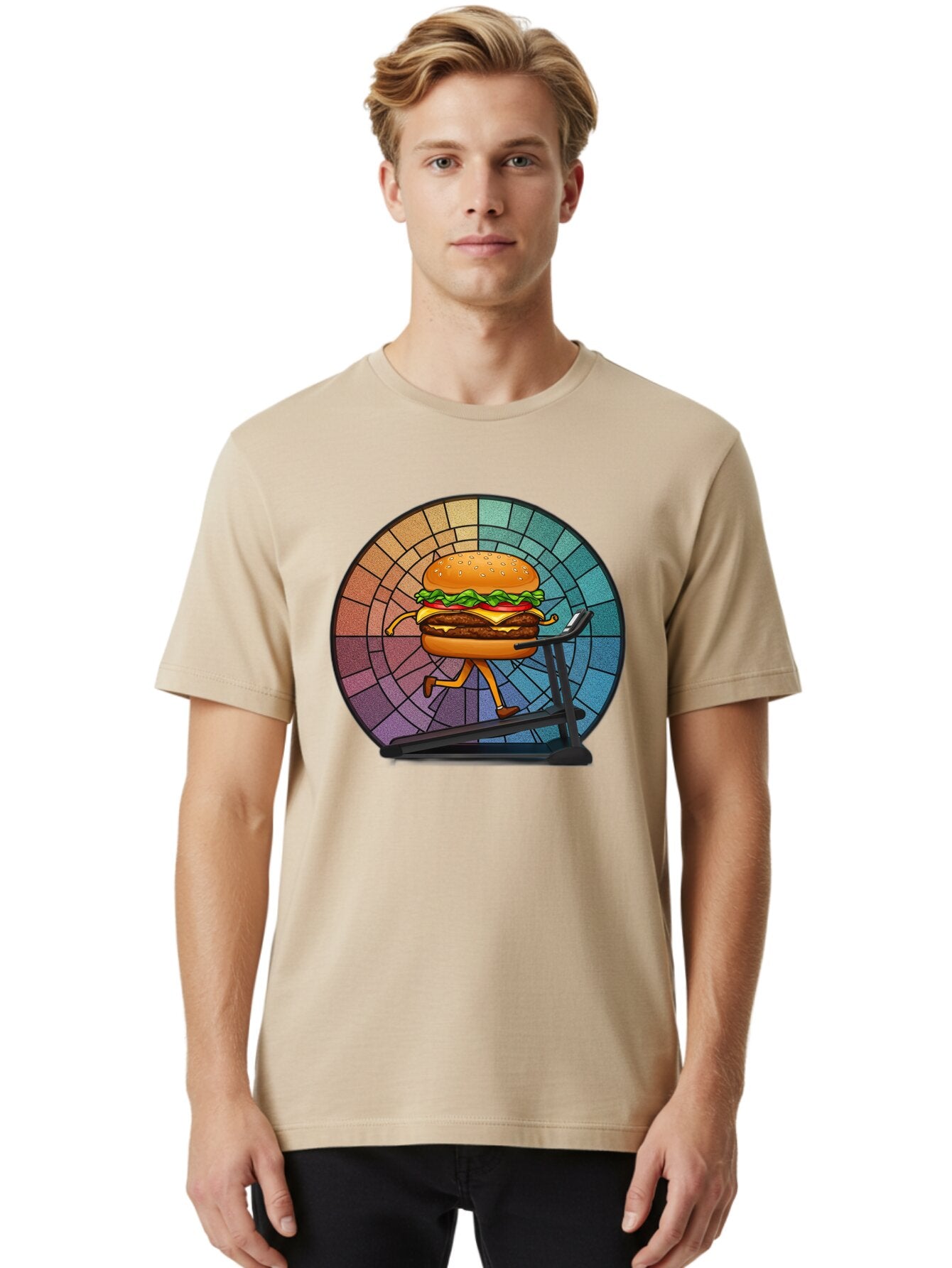 Cheeseburger-On-Treadmill Men'S Graphic Tee, 100% Cotton, Comfortable Casual Summer Wear, Machine Washable, Vintage Camera, Old Camera, Antique Camera, Black Camera, Classic Photography, Photography Equipment, Nostalgic Device, Film Camera, Baq509 21