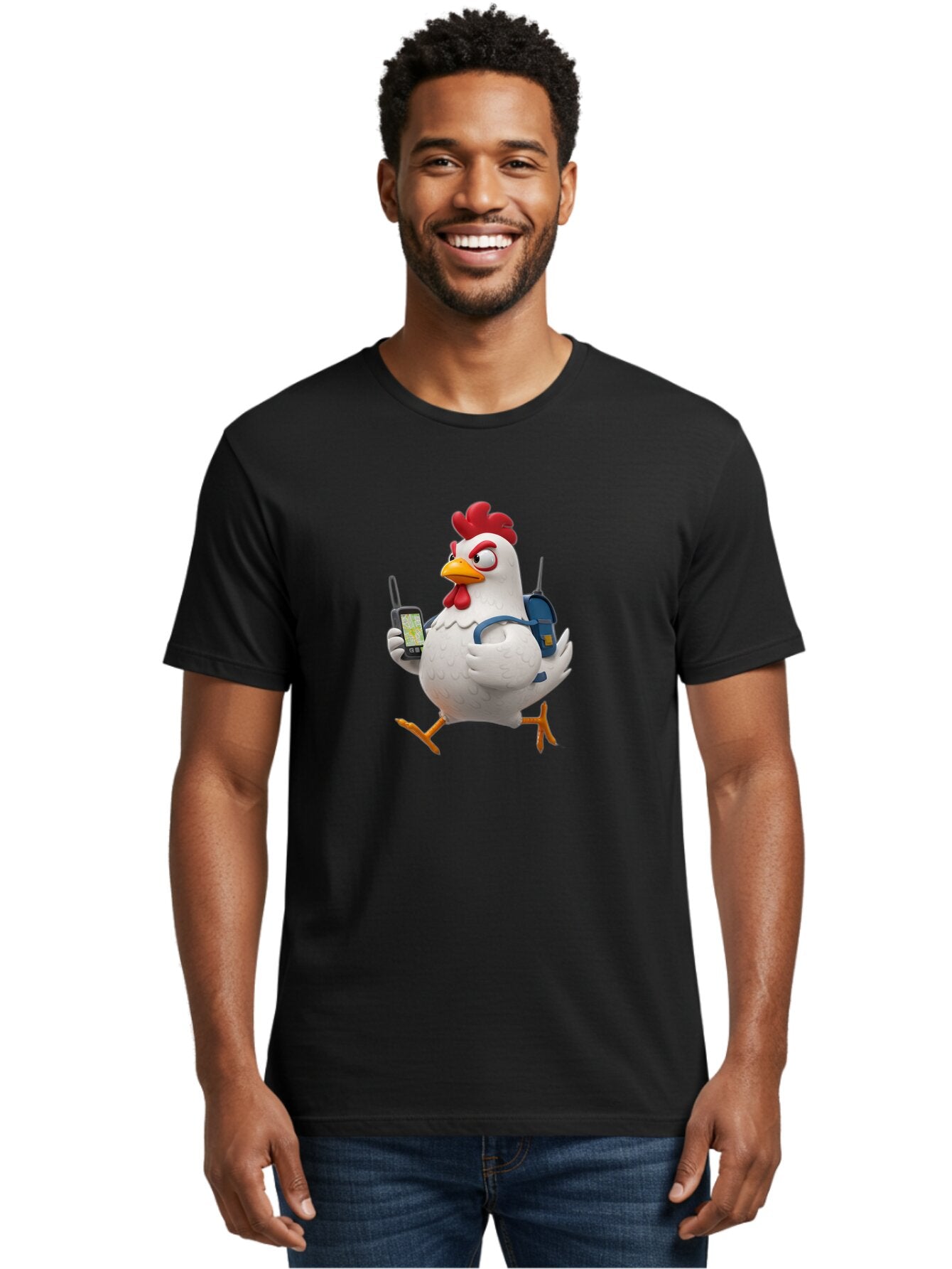 Chicken-With-Gps-And-Radio Men'S Graphic Tee, 100% Cotton, Comfortable Casual Summer Wear, Machine Washable, Vintage Camera, Old Camera, Antique Camera, Black Camera, Classic Photography, Photography Equipment, Nostalgic Device, Film Camera, Baq510 28