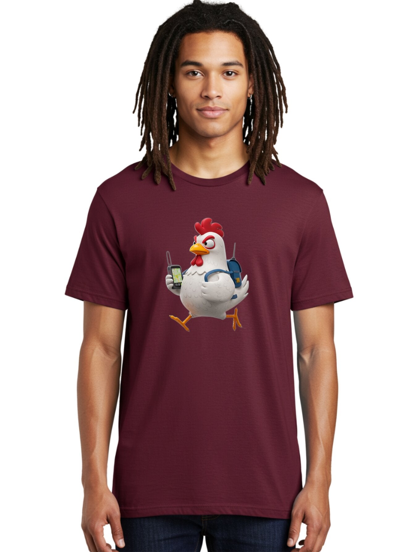 Chicken-With-Gps-And-Radio Men'S Graphic Tee, 100% Cotton, Comfortable Casual Summer Wear, Machine Washable, Vintage Camera, Old Camera, Antique Camera, Black Camera, Classic Photography, Photography Equipment, Nostalgic Device, Film Camera, Baq510 20