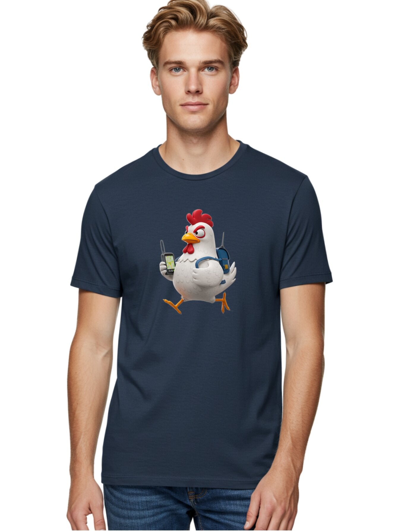 Chicken-With-Gps-And-Radio Men'S Graphic Tee, 100% Cotton, Comfortable Casual Summer Wear, Machine Washable, Vintage Camera, Old Camera, Antique Camera, Black Camera, Classic Photography, Photography Equipment, Nostalgic Device, Film Camera, Baq510 30