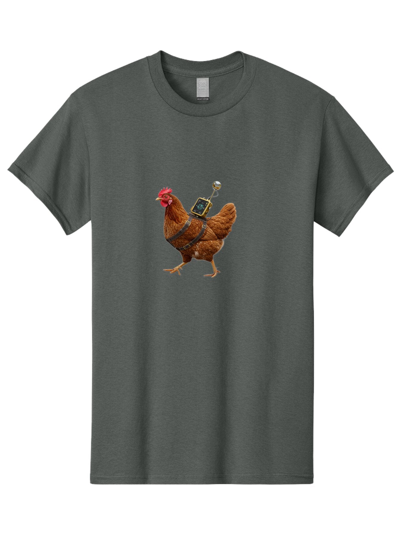 Chicken-With-Harness-And-Camera Men'S Graphic Tee, 100% Cotton, Comfortable Casual Summer Wear, Machine Washable, Vintage Camera, Old Camera, Antique Camera, Black Camera, Classic Photography, Photography Equipment, Nostalgic Device, Baq511 5