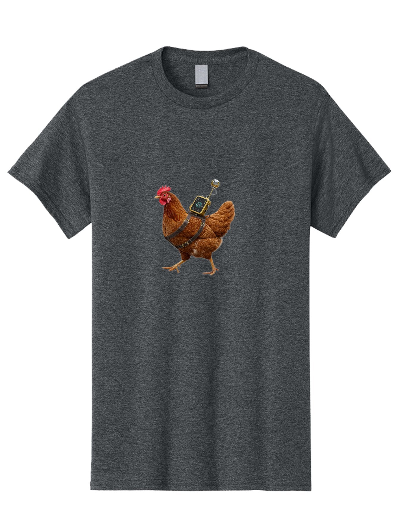 Chicken-With-Harness-And-Camera Men'S Graphic Tee, 100% Cotton, Comfortable Casual Summer Wear, Machine Washable, Vintage Camera, Old Camera, Antique Camera, Black Camera, Classic Photography, Photography Equipment, Nostalgic Device, Baq511 4