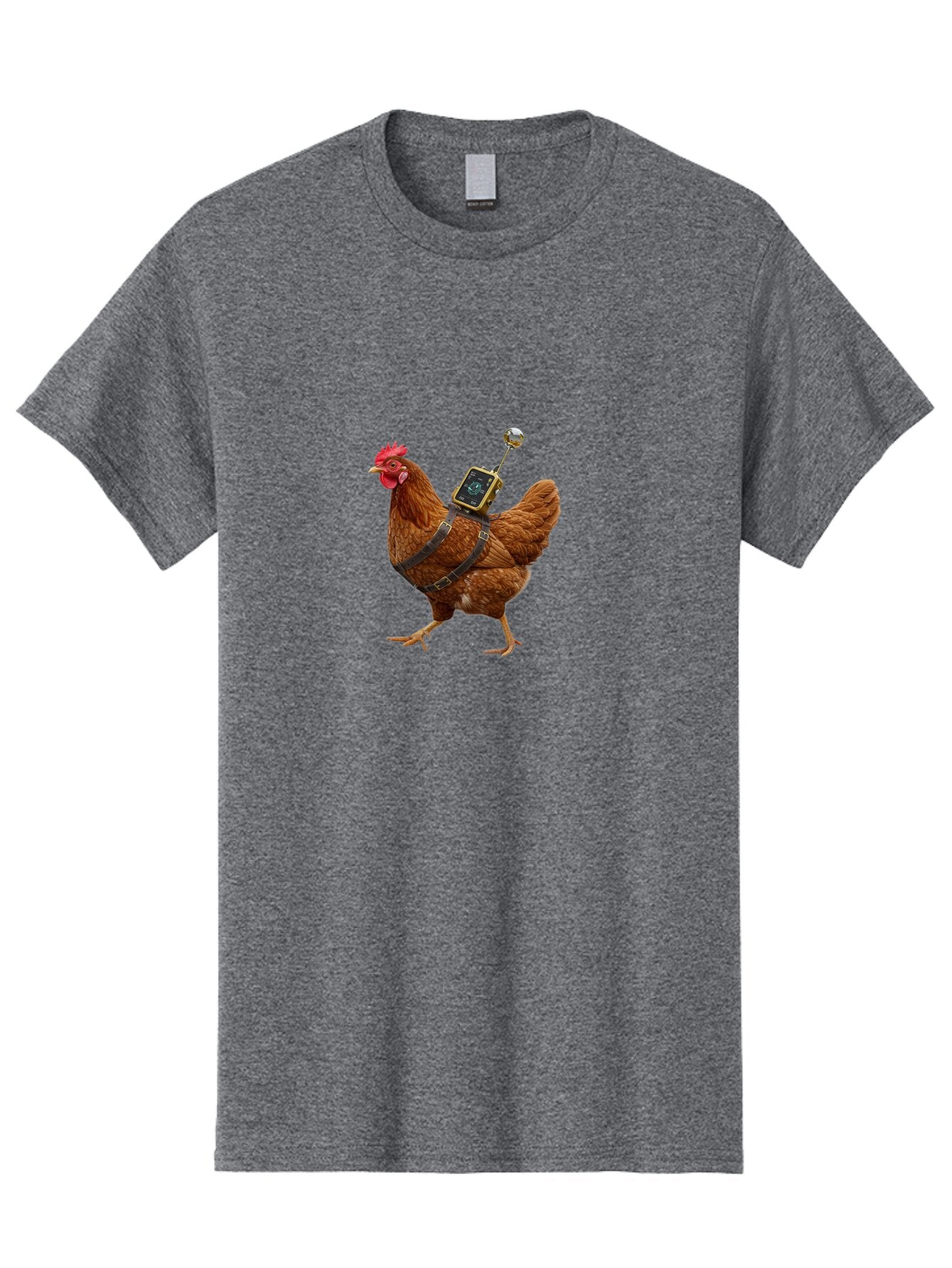 Chicken-With-Harness-And-Camera Men'S Graphic Tee, 100% Cotton, Comfortable Casual Summer Wear, Machine Washable, Vintage Camera, Old Camera, Antique Camera, Black Camera, Classic Photography, Photography Equipment, Nostalgic Device, Baq511 15