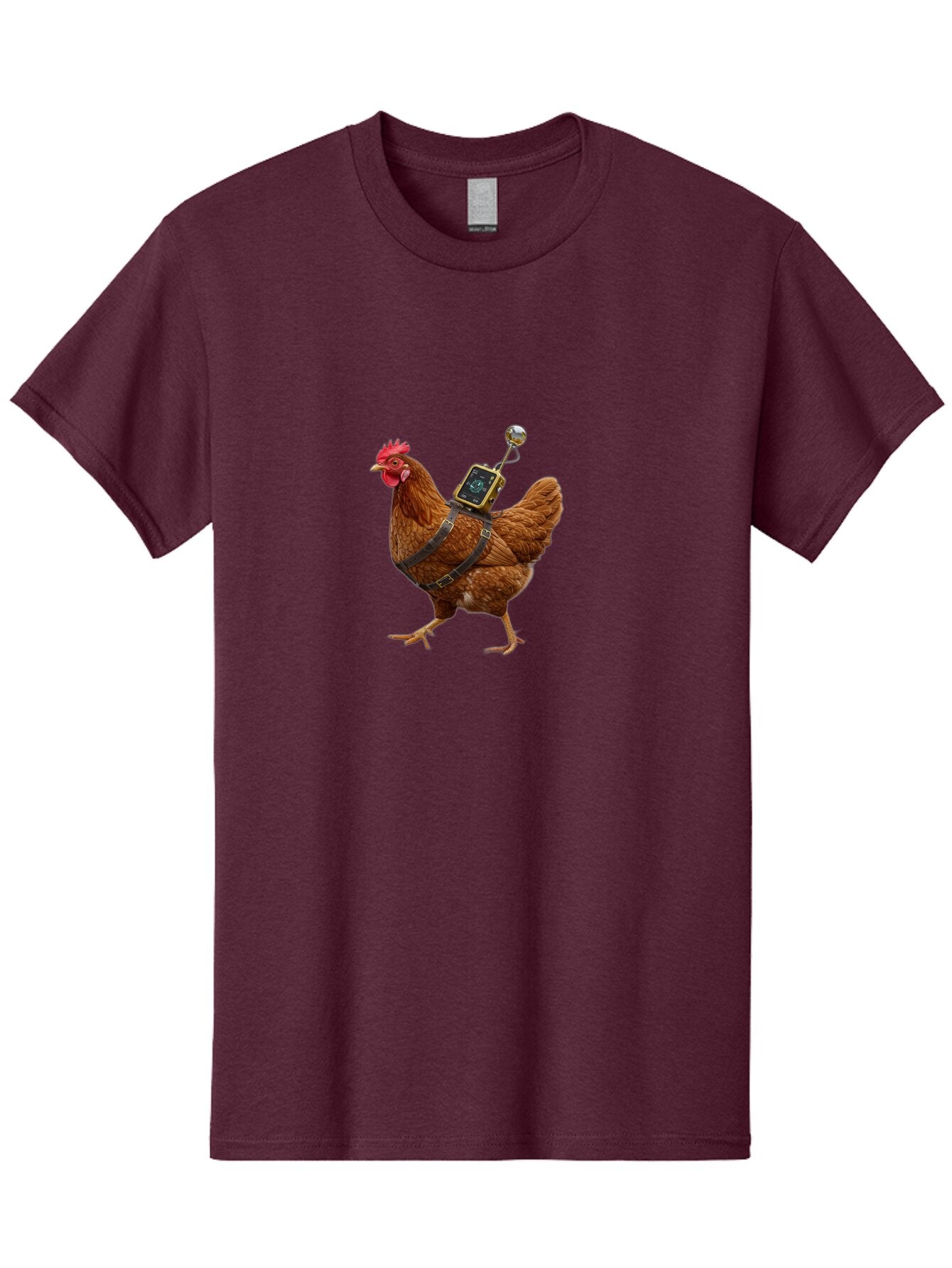 Chicken-With-Harness-And-Camera Men'S Graphic Tee, 100% Cotton, Comfortable Casual Summer Wear, Machine Washable, Vintage Camera, Old Camera, Antique Camera, Black Camera, Classic Photography, Photography Equipment, Nostalgic Device, Baq511 11
