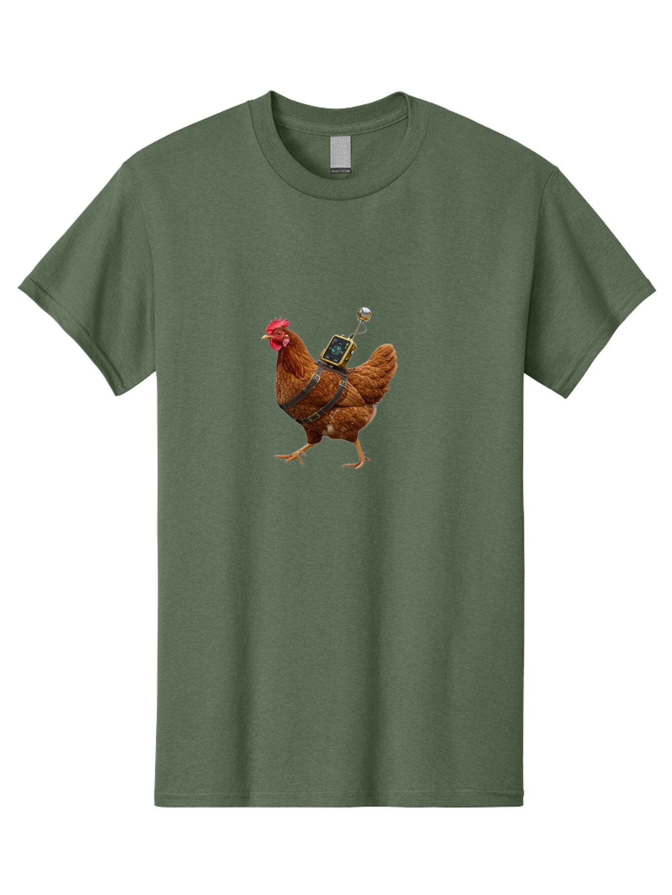 Chicken-With-Harness-And-Camera Men'S Graphic Tee, 100% Cotton, Comfortable Casual Summer Wear, Machine Washable, Vintage Camera, Old Camera, Antique Camera, Black Camera, Classic Photography, Photography Equipment, Nostalgic Device, Baq511 14
