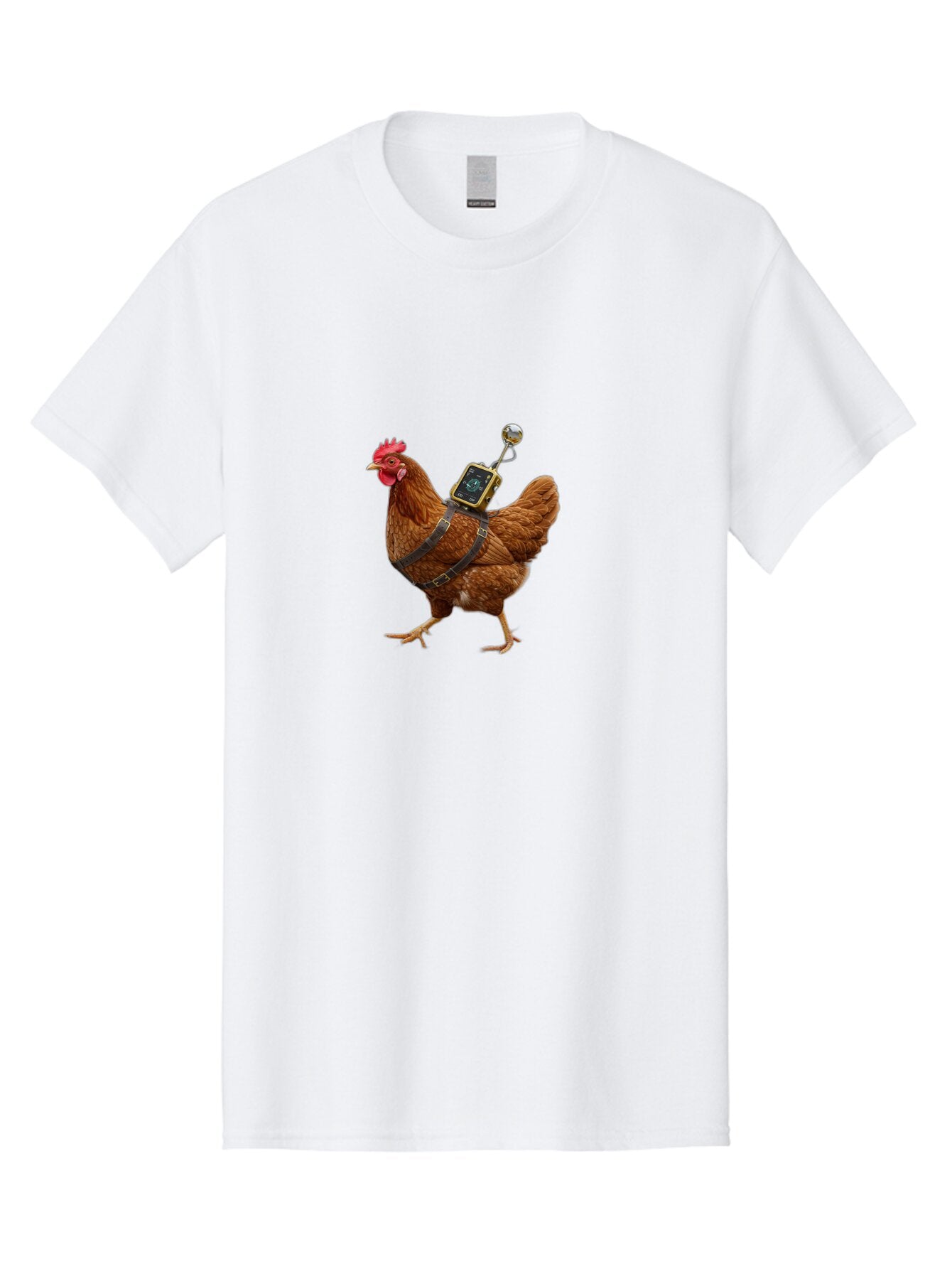 Chicken-With-Harness-And-Camera Men'S Graphic Tee, 100% Cotton, Comfortable Casual Summer Wear, Machine Washable, Vintage Camera, Old Camera, Antique Camera, Black Camera, Classic Photography, Photography Equipment, Nostalgic Device, Baq511 9