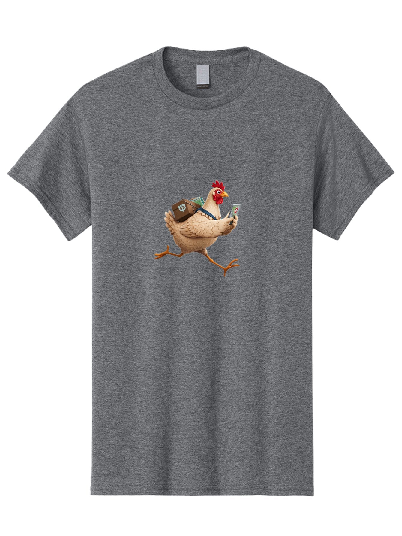 Chicken-With-Suitcase-And-Phone Men'S Graphic Tee, 100% Cotton, Comfortable Casual Summer Wear, Machine Washable, Vintage Camera, Old Camera, Antique Camera, Black Camera, Classic Photography, Photography Equipment, Nostalgic Device, Baq512 14