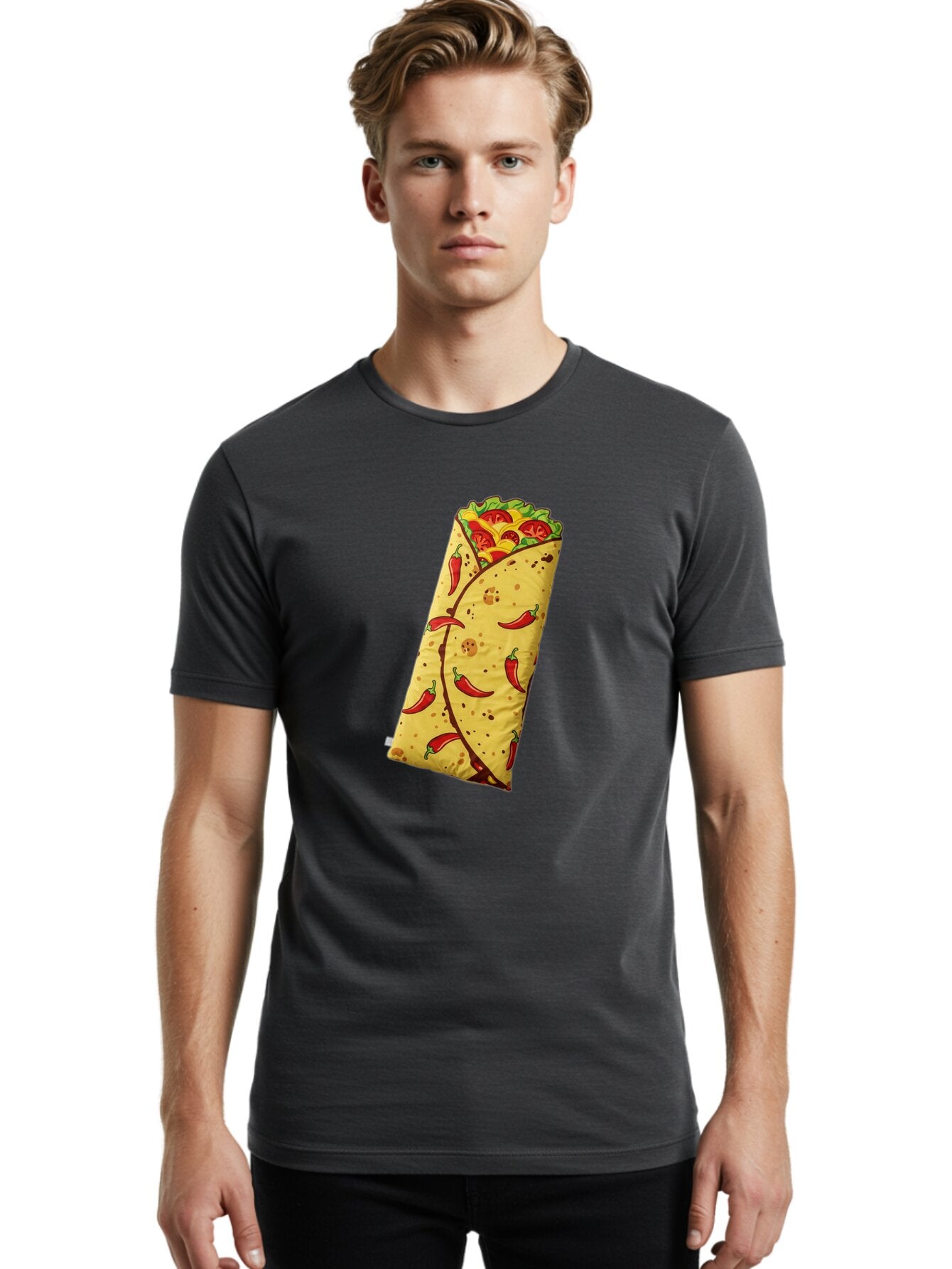 Chili-Pepper-Burrito Men'S Graphic Tee, 100% Cotton, Comfortable Casual Summer Wear, Machine Washable, Vintage Camera, Old Camera, Antique Camera, Black Camera, Classic Photography, Photography Equipment, Nostalgic Device, Film Camera, Baq514 27