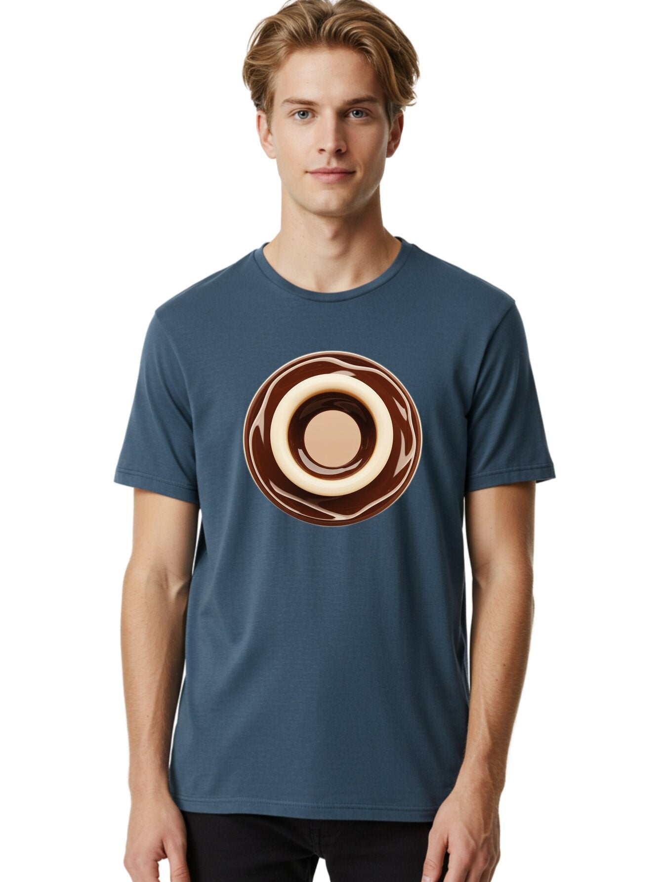 Chocolate-Frosted-Donut Men'S Graphic Tee, 100% Cotton, Comfortable Casual Summer Wear, Machine Washable, Vintage Camera, Old Camera, Antique Camera, Black Camera, Classic Photography, Photography Equipment, Nostalgic Device, Film Camera, Baq518 18