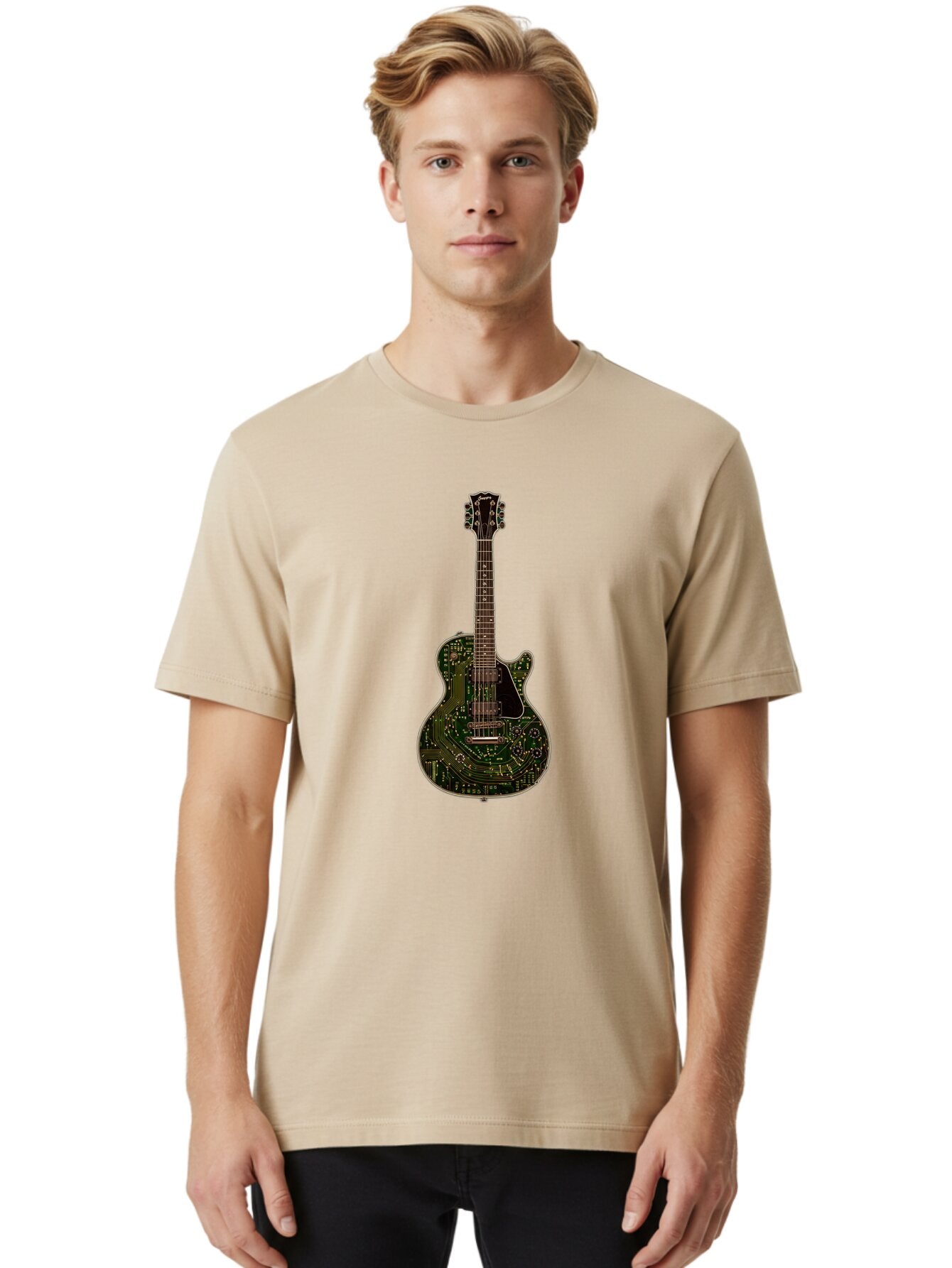 Circuit-Guitar Men'S Graphic Tee, 100% Cotton, Comfortable Casual Summer Wear, Machine Washable, Vintage Camera, Old Camera, Antique Camera, Black Camera, Classic Photography, Photography Equipment, Nostalgic Device, Film Camera, Camera Art Baq521 23