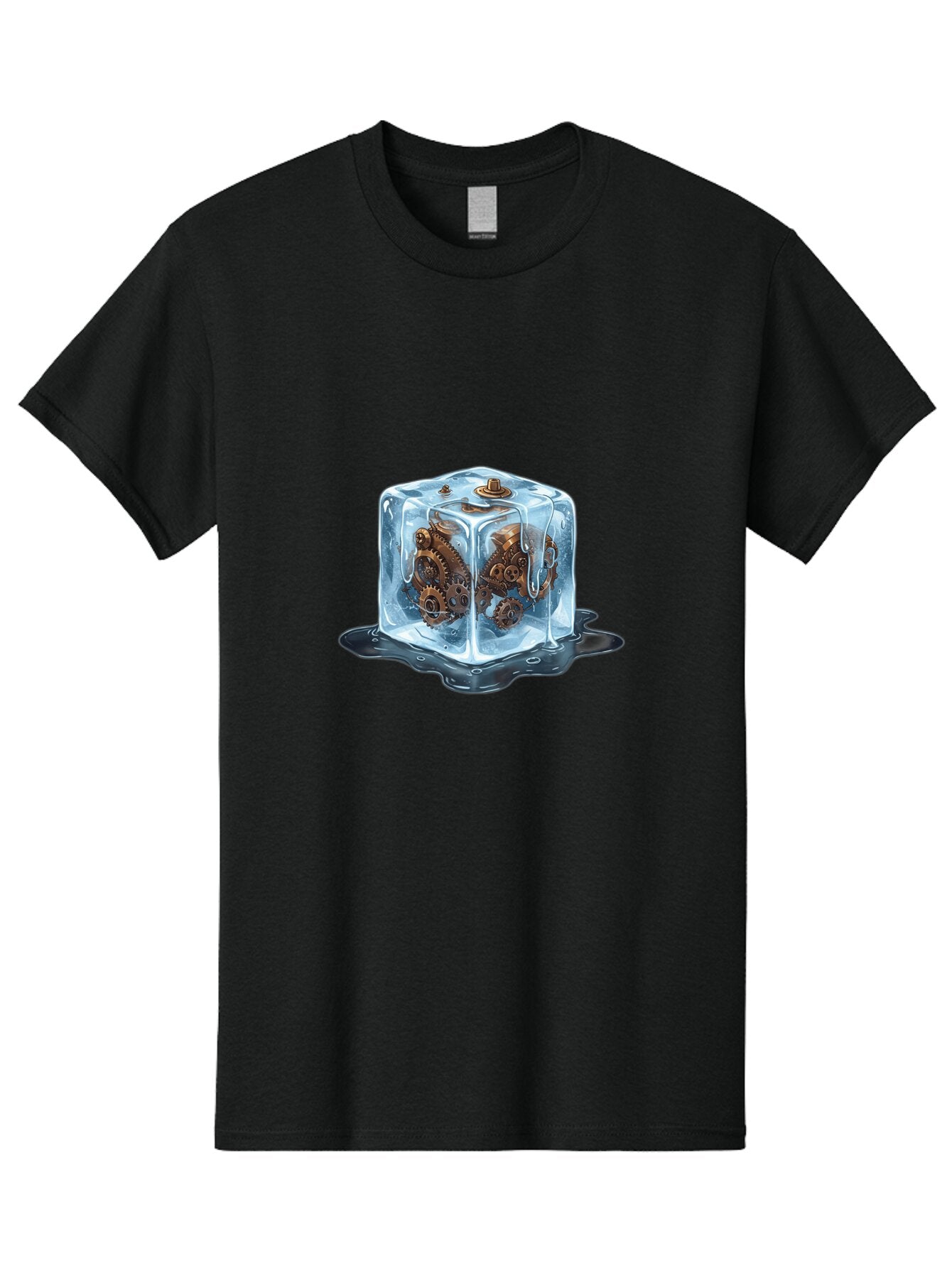 Clockwork-In-Ice-Cube Men'S Graphic Tee, 100% Cotton, Comfortable Casual Summer Wear, Machine Washable, Vintage Camera, Old Camera, Antique Camera, Black Camera, Classic Photography, Photography Equipment, Nostalgic Device, Film Camera, Baq523 2