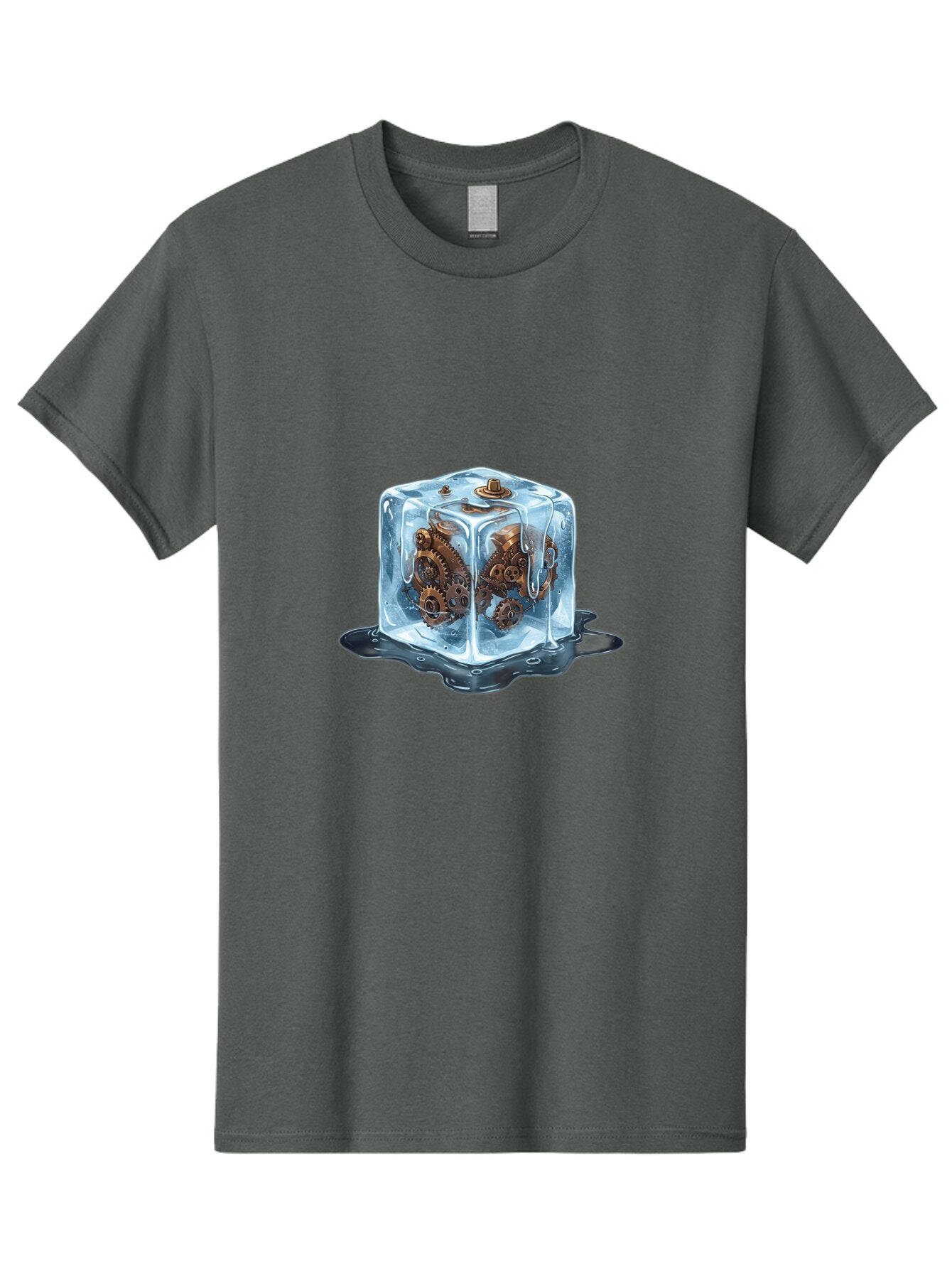 Clockwork-In-Ice-Cube Men'S Graphic Tee, 100% Cotton, Comfortable Casual Summer Wear, Machine Washable, Vintage Camera, Old Camera, Antique Camera, Black Camera, Classic Photography, Photography Equipment, Nostalgic Device, Film Camera, Baq523 4