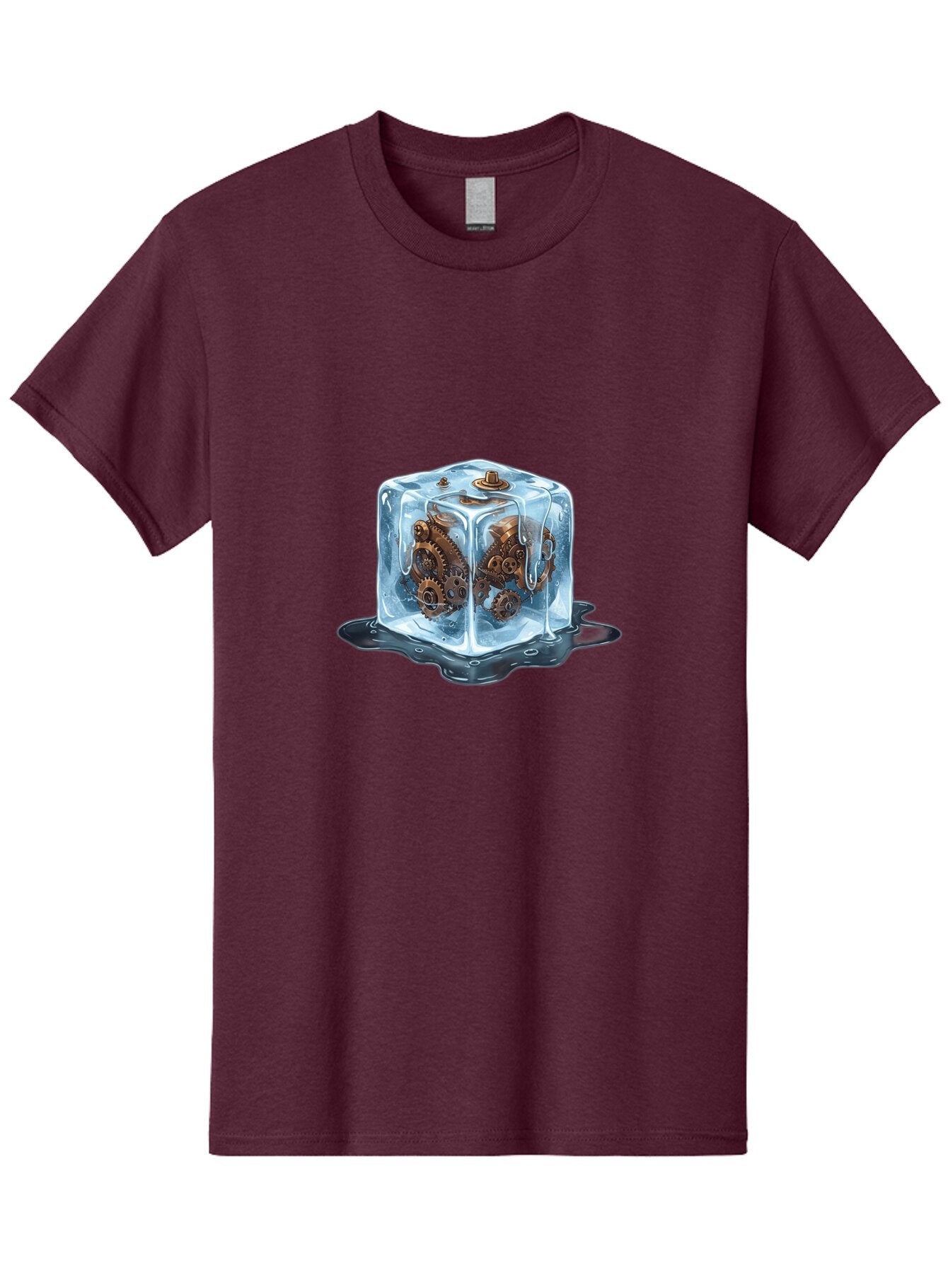 Clockwork-In-Ice-Cube Men'S Graphic Tee, 100% Cotton, Comfortable Casual Summer Wear, Machine Washable, Vintage Camera, Old Camera, Antique Camera, Black Camera, Classic Photography, Photography Equipment, Nostalgic Device, Film Camera, Baq523 3