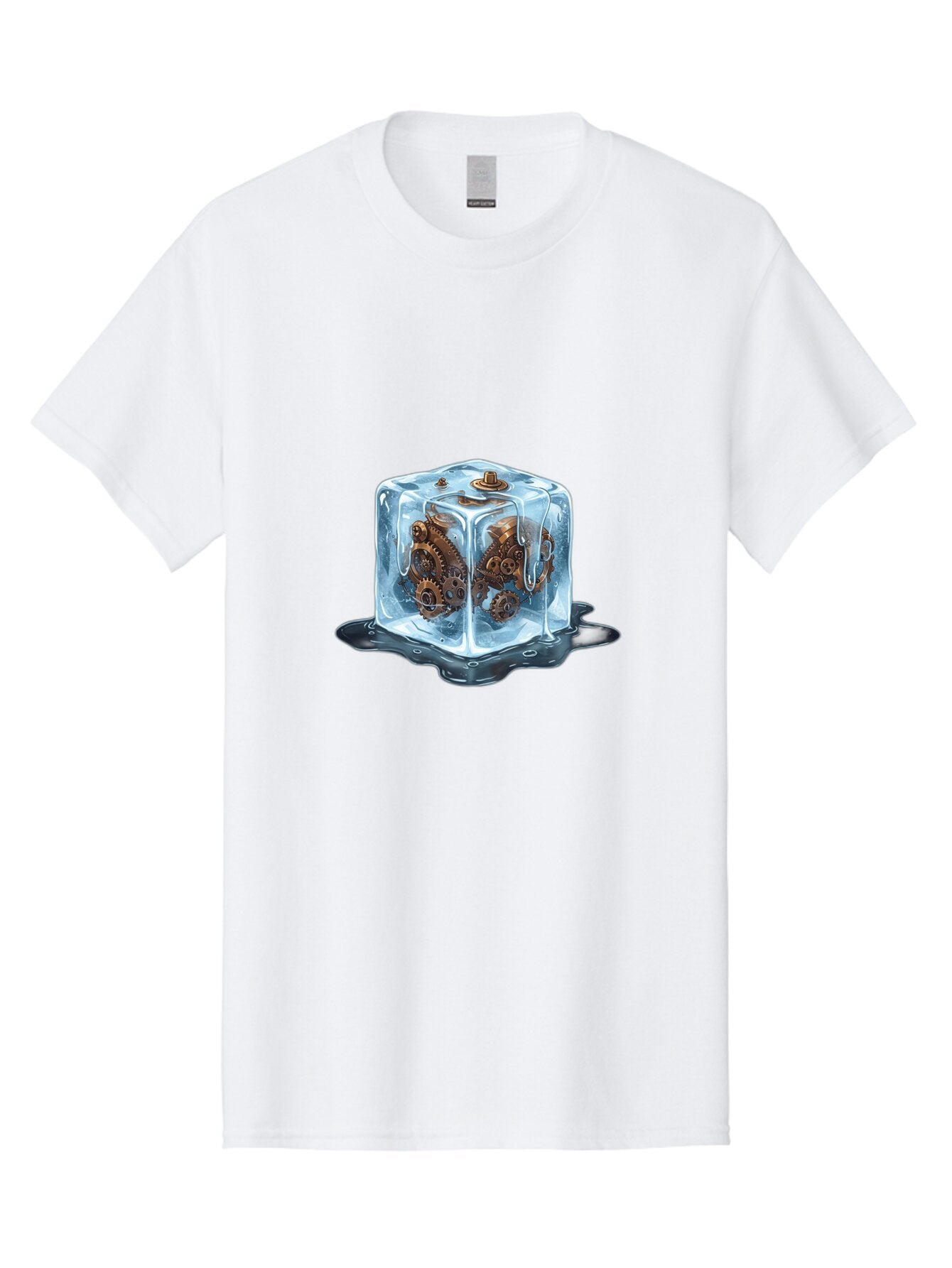 Clockwork-In-Ice-Cube Men'S Graphic Tee, 100% Cotton, Comfortable Casual Summer Wear, Machine Washable, Vintage Camera, Old Camera, Antique Camera, Black Camera, Classic Photography, Photography Equipment, Nostalgic Device, Film Camera, Baq523 1