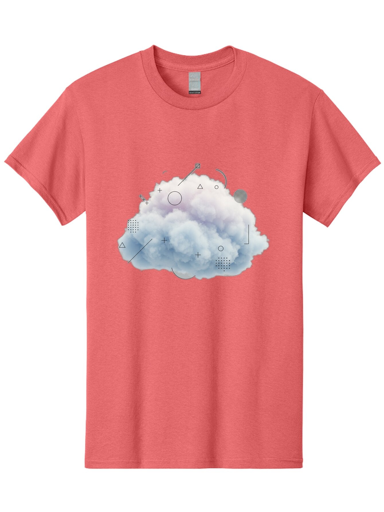 Cloud-With-Geometric-Shapes Men'S Graphic Tee, 100% Cotton, Comfortable Casual Summer Wear, Machine Washable, Vintage Camera, Old Camera, Antique Camera, Black Camera, Classic Photography, Photography Equipment, Nostalgic Device, Film Camera, Baq533 15