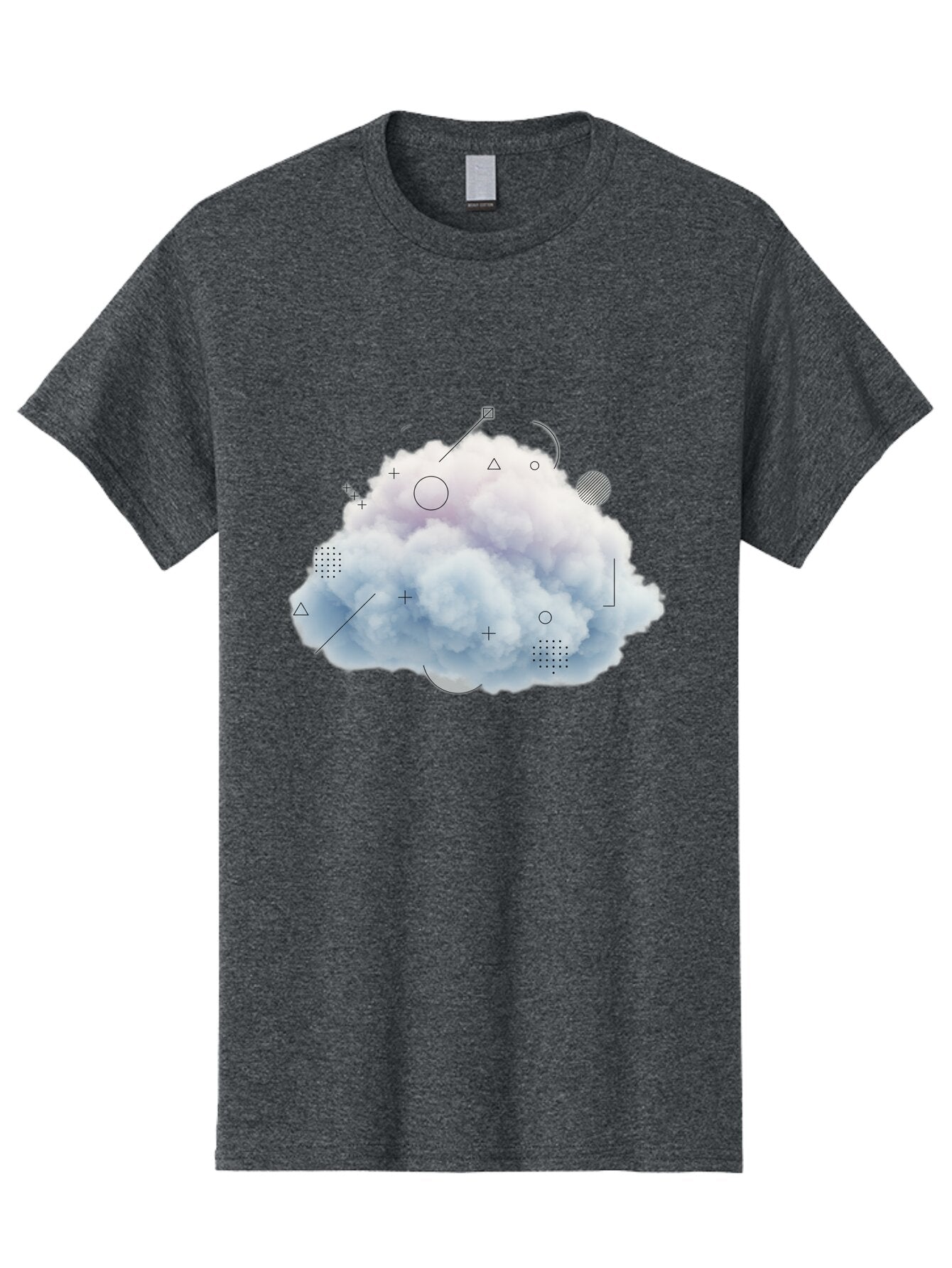Cloud-With-Geometric-Shapes Men'S Graphic Tee, 100% Cotton, Comfortable Casual Summer Wear, Machine Washable, Vintage Camera, Old Camera, Antique Camera, Black Camera, Classic Photography, Photography Equipment, Nostalgic Device, Film Camera, Baq533 2