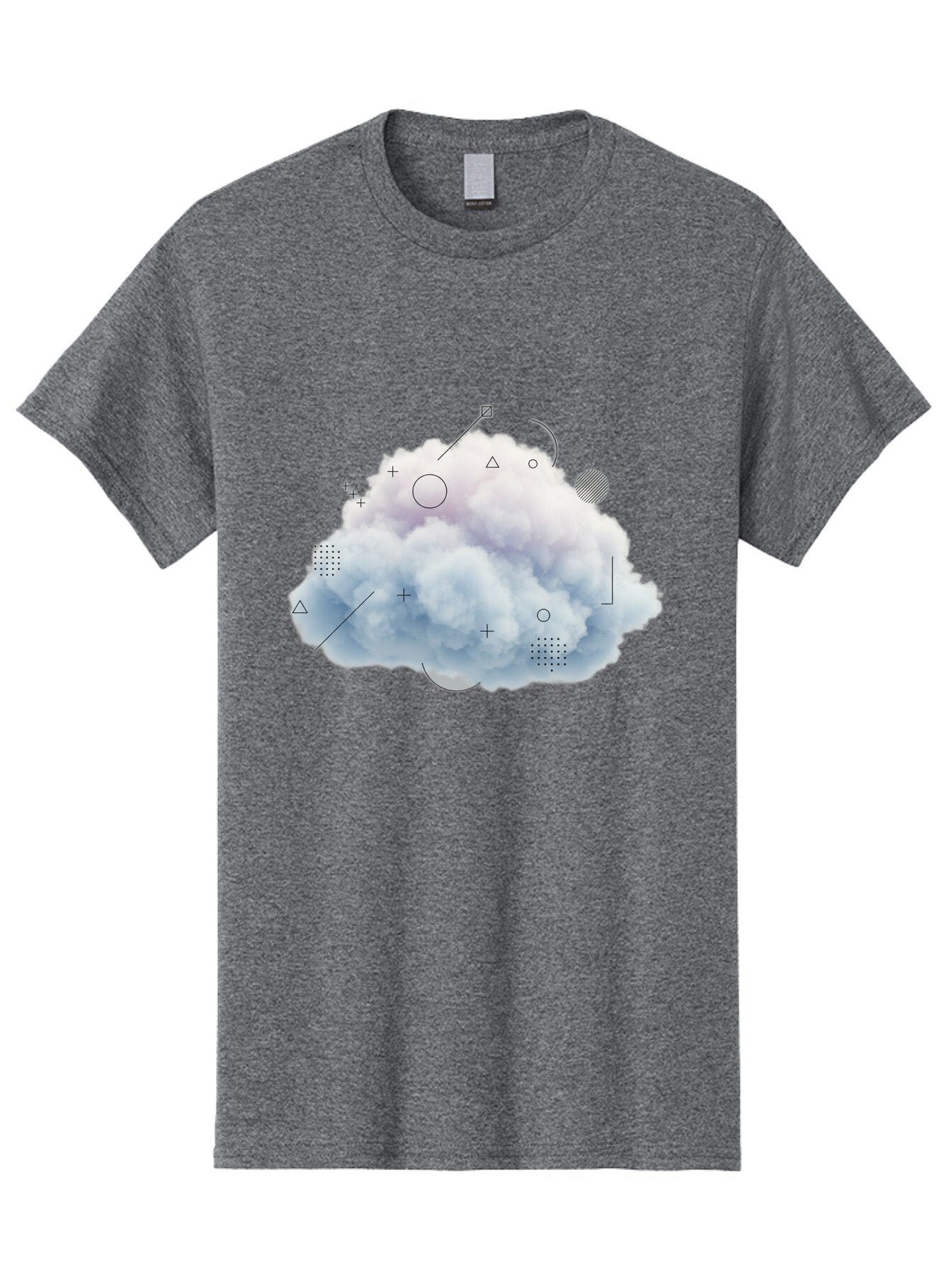 Cloud-With-Geometric-Shapes Men'S Graphic Tee, 100% Cotton, Comfortable Casual Summer Wear, Machine Washable, Vintage Camera, Old Camera, Antique Camera, Black Camera, Classic Photography, Photography Equipment, Nostalgic Device, Film Camera, Baq533 5