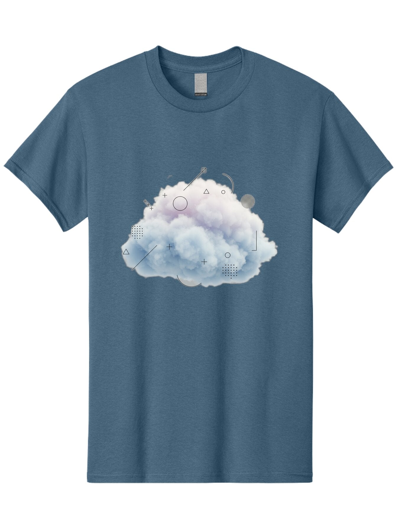 Cloud-With-Geometric-Shapes Men'S Graphic Tee, 100% Cotton, Comfortable Casual Summer Wear, Machine Washable, Vintage Camera, Old Camera, Antique Camera, Black Camera, Classic Photography, Photography Equipment, Nostalgic Device, Film Camera, Baq533 10
