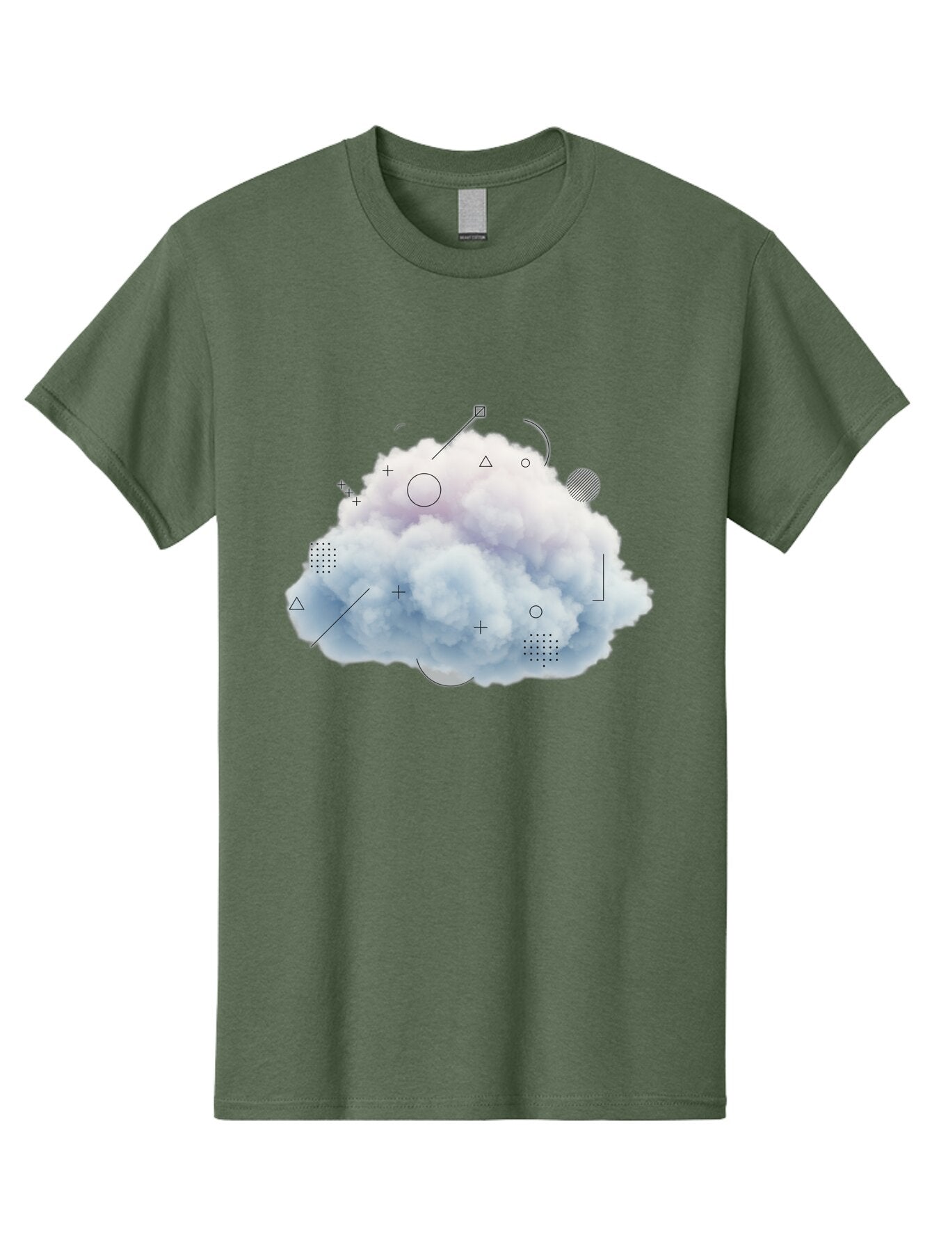 Cloud-With-Geometric-Shapes Men'S Graphic Tee, 100% Cotton, Comfortable Casual Summer Wear, Machine Washable, Vintage Camera, Old Camera, Antique Camera, Black Camera, Classic Photography, Photography Equipment, Nostalgic Device, Film Camera, Baq533 6